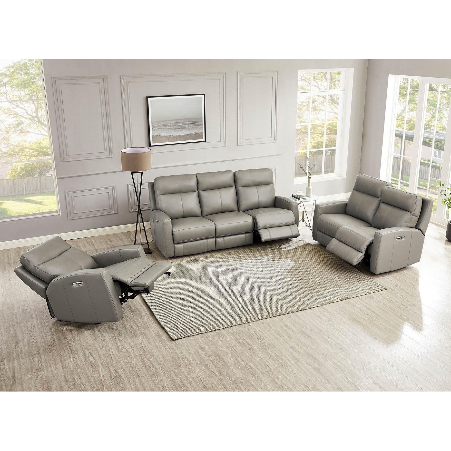  Amax Leather Modena 6806-10P2Z-2376 Power Recliner - Bravo Concrete IMAGE 14