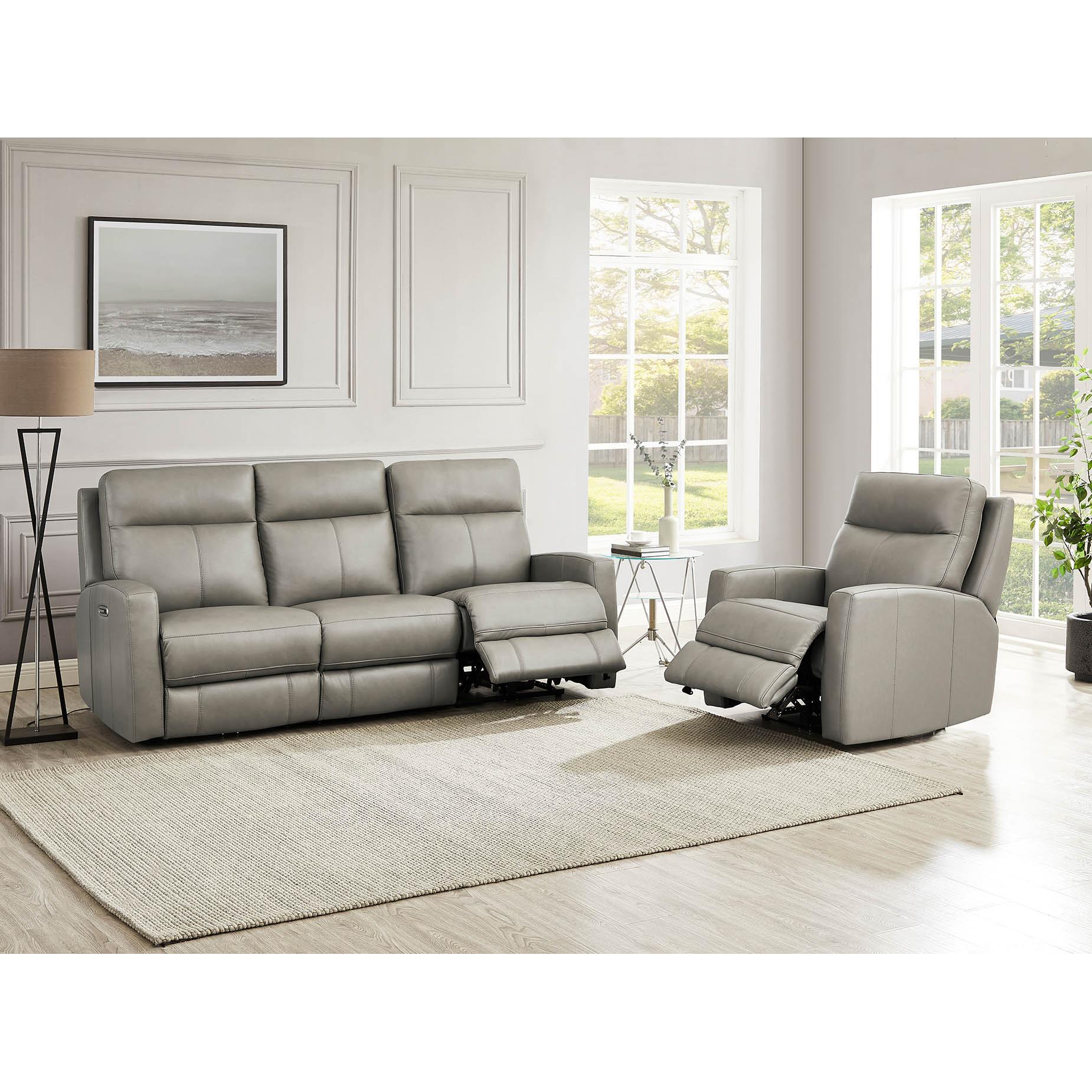  Amax Leather Modena 6806-10P2Z-2376 Power Recliner - Bravo Concrete IMAGE 9
