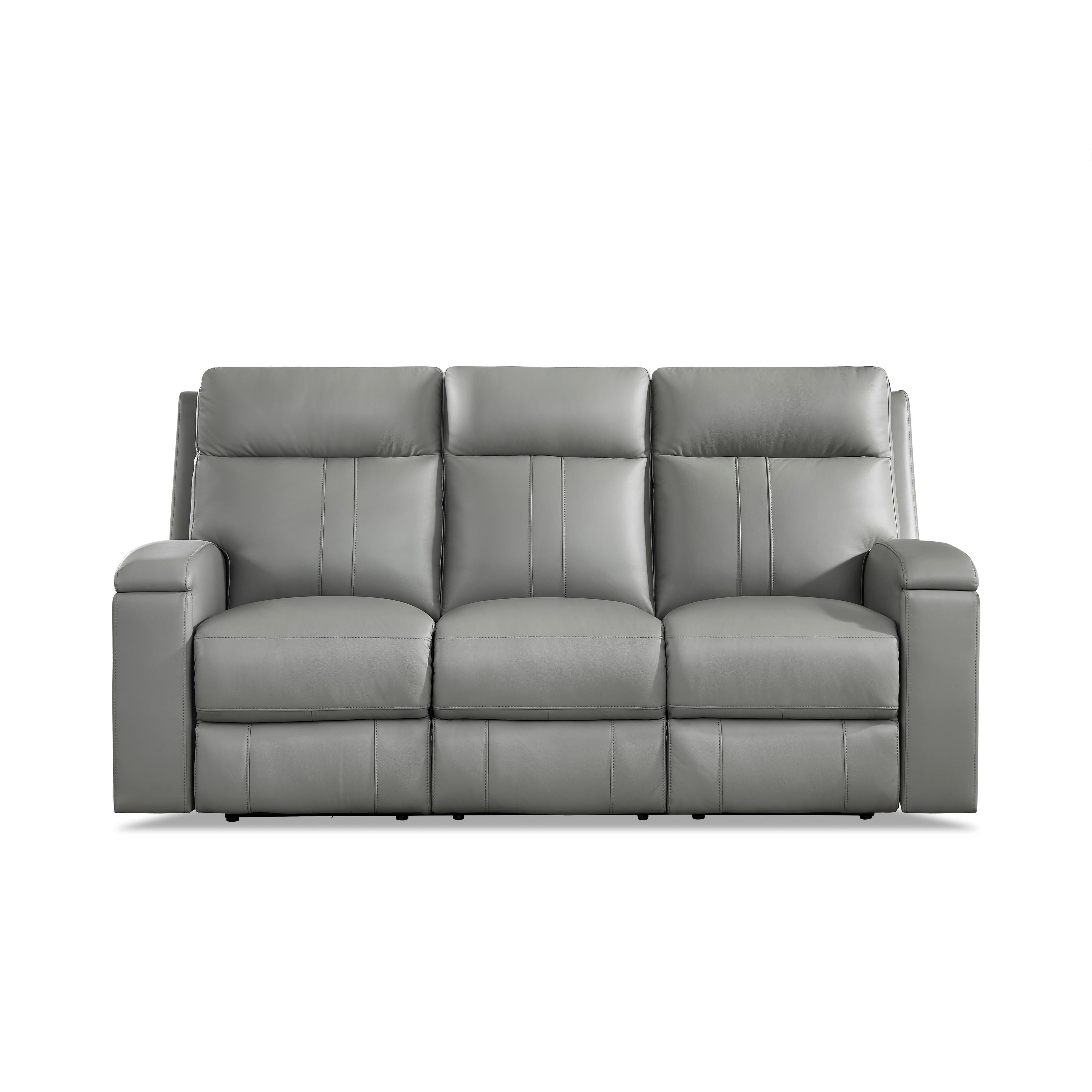  Amax Leather Sullivan 7076W Power Reclining Zero Grav. Sofa - Silver Gray IMAGE 1