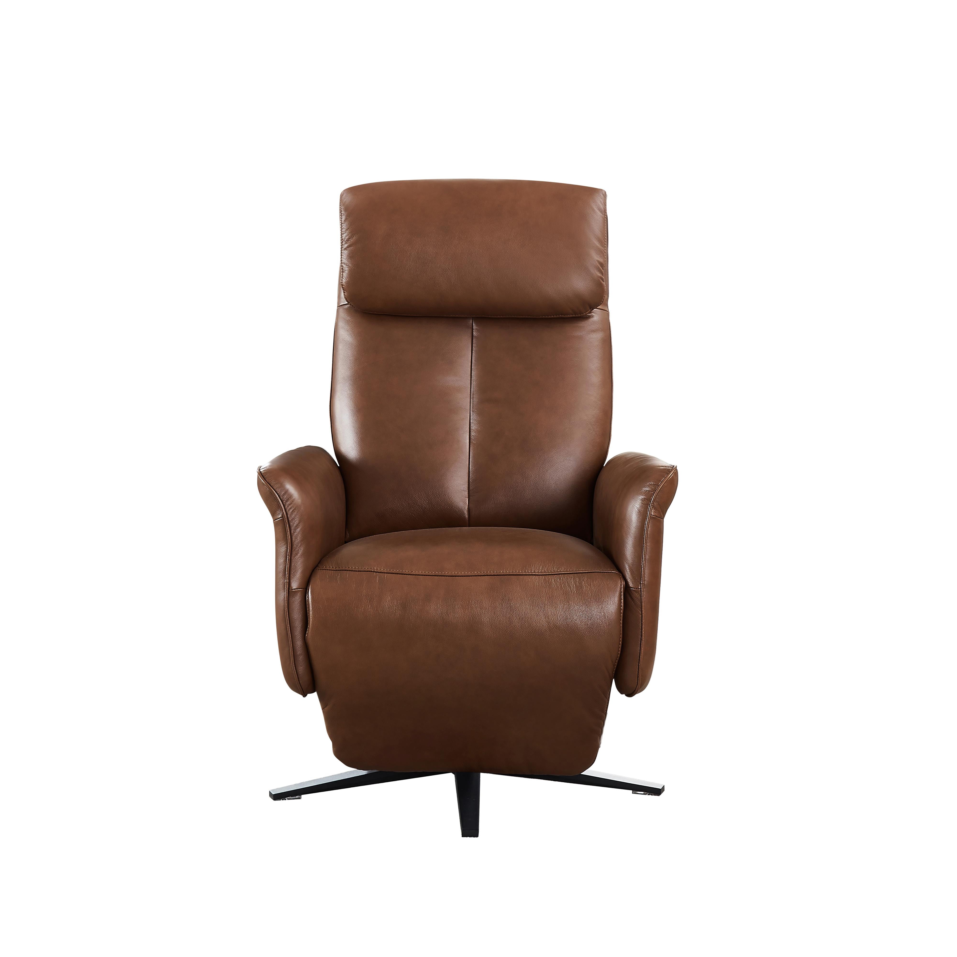  Amax Leather Tulip 8001S-10PSB-1566A Power Swivel Recliner with Battery Pack - Tobacco IMAGE 2