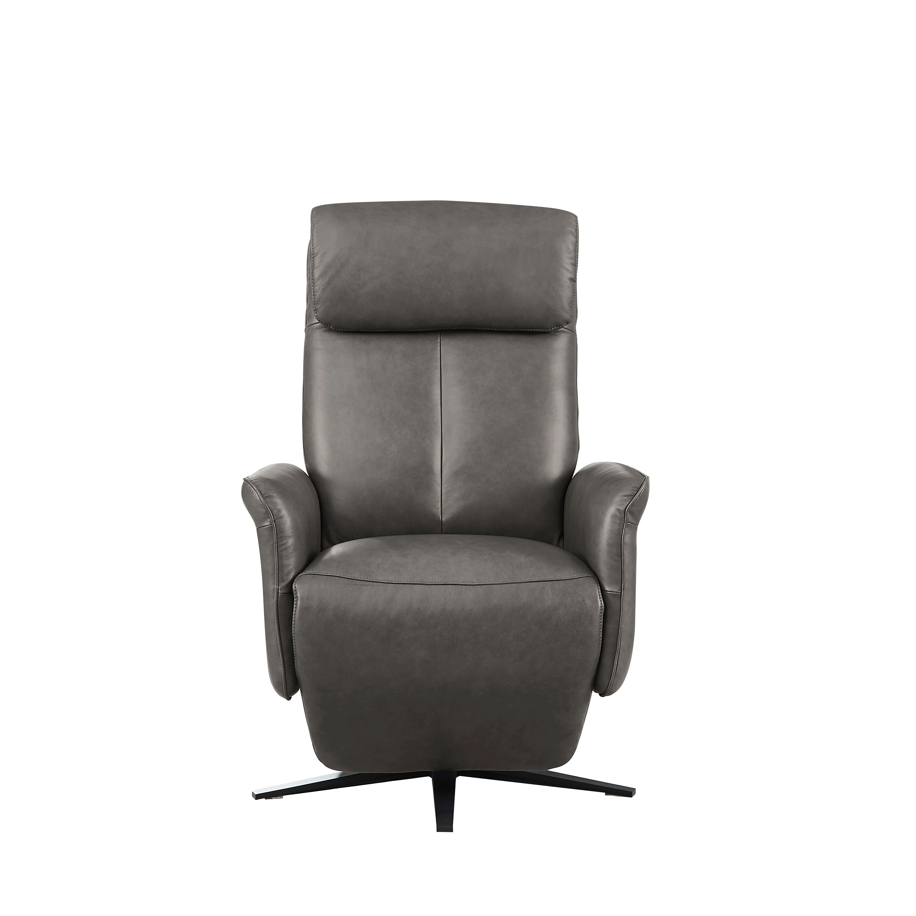  Amax Leather Tulip 8001S-10PSB-5258 Power Swivel Recliner with Battery Pack - Ash IMAGE 1