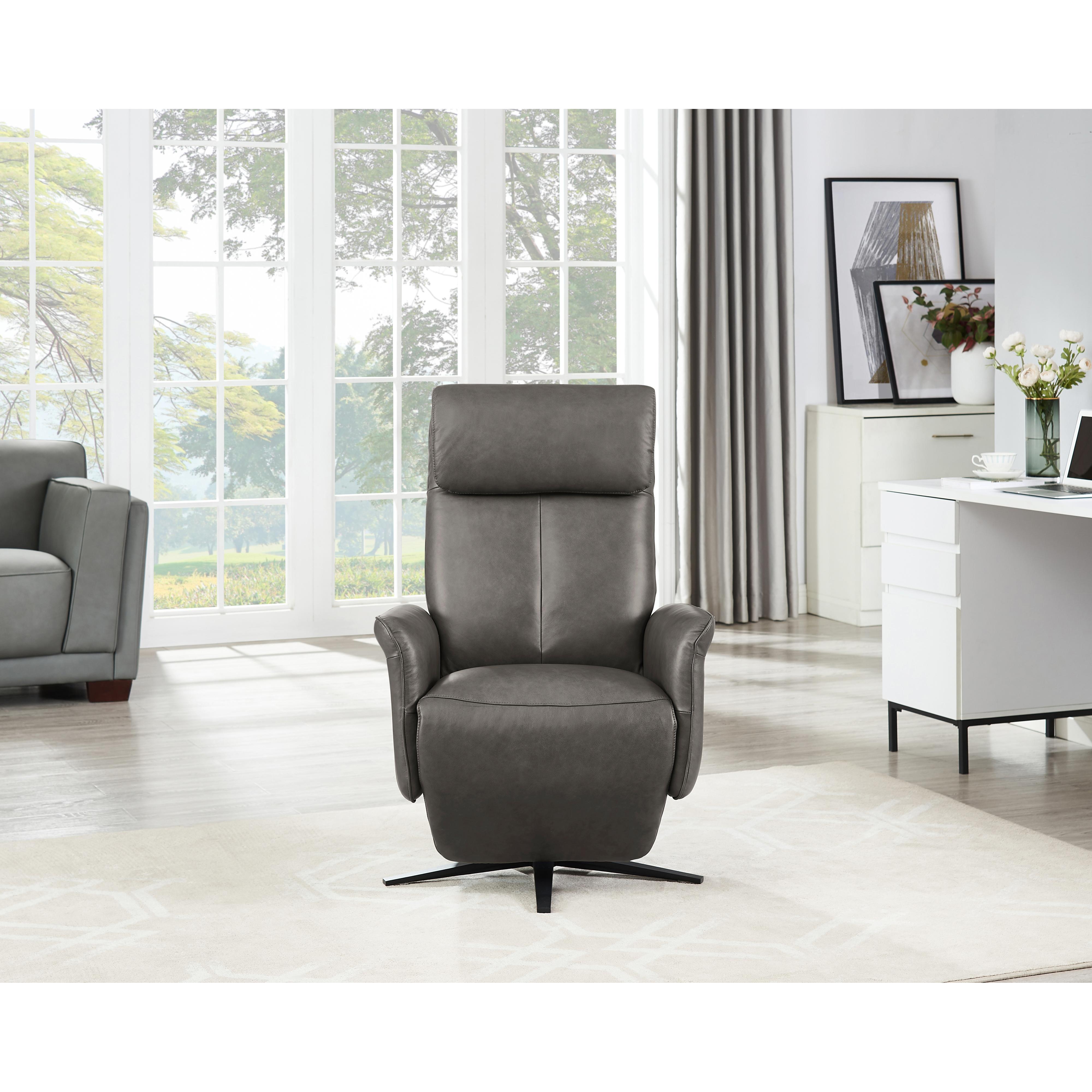  Amax Leather Tulip 8001S-10PSB-5258 Power Swivel Recliner with Battery Pack - Ash IMAGE 3