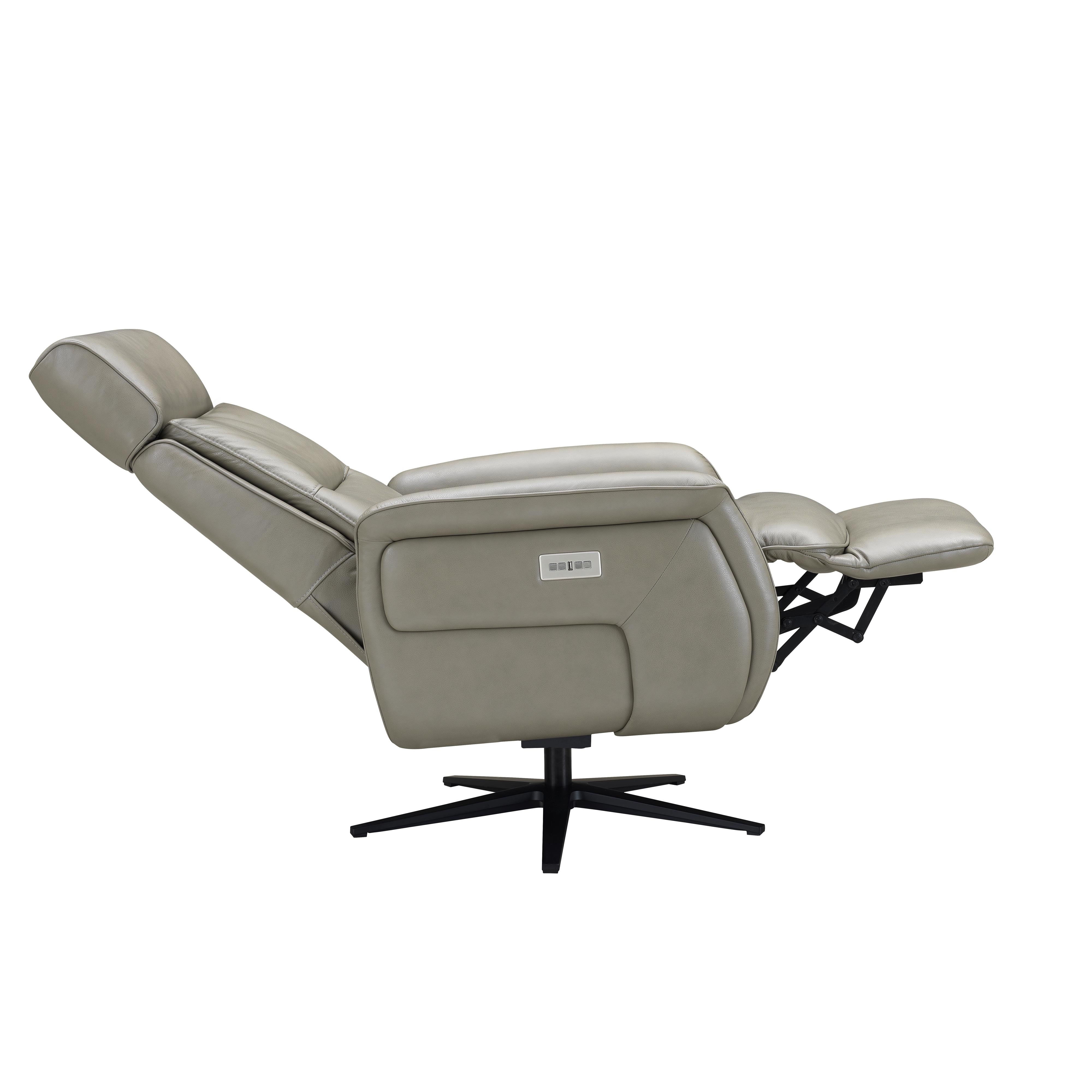  Amax Leather Julius 8002S-10PSB-2376 Power Swivel Recliner with Battery Pack - Concrete IMAGE 7