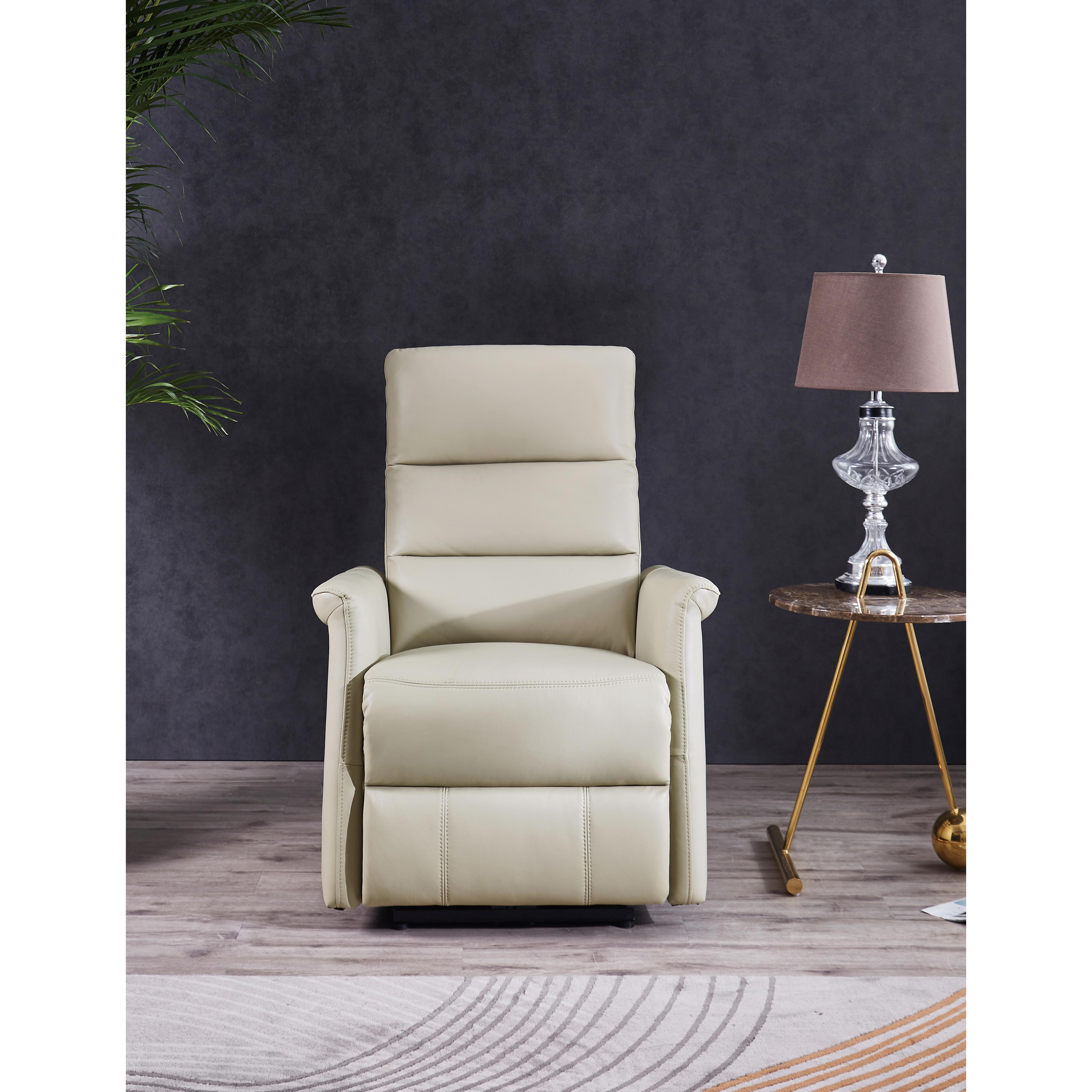  Amax Leather Dante 6610W-10P2-2519 Power Recliner with Headrest - Vanilla IMAGE 2