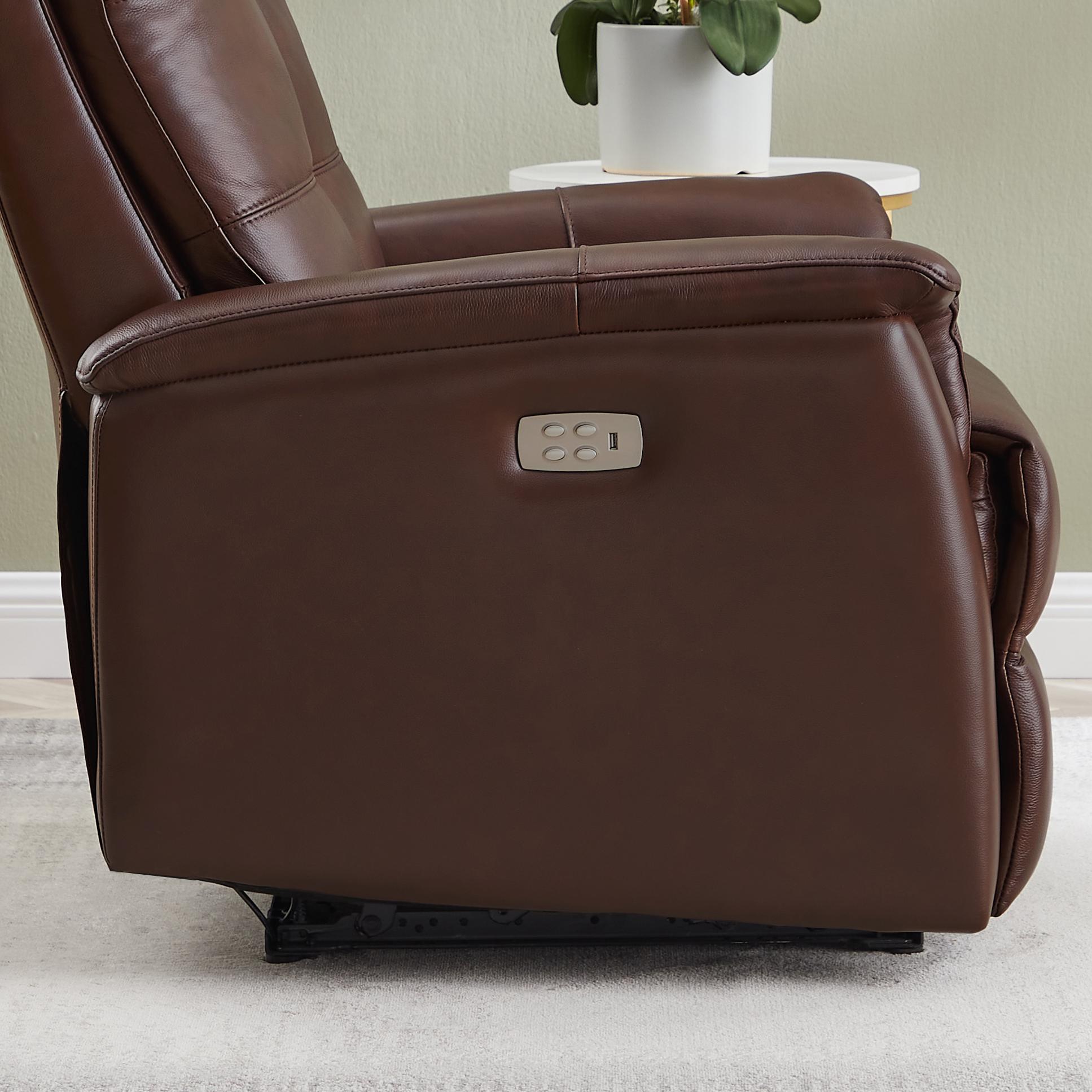  Amax Leather Benson 6673W-10P2-2372 Power Recliner with Headrest - Raisin IMAGE 12