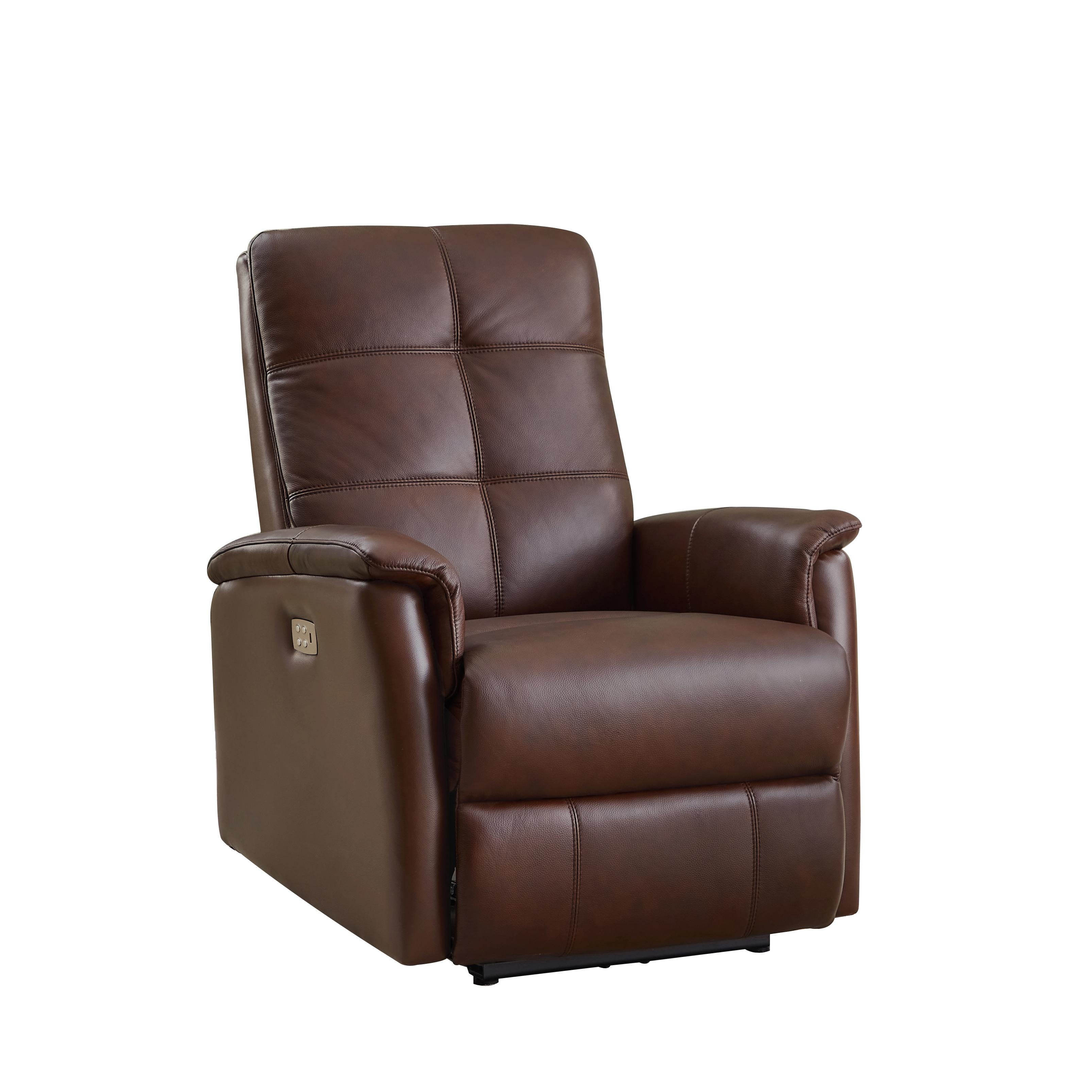  Amax Leather Benson 6673W-10P2-2372 Power Recliner with Headrest - Raisin IMAGE 2