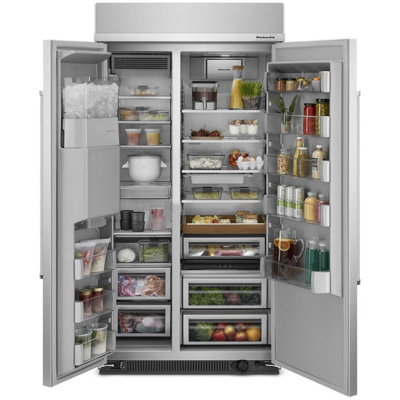 KitchenAid 42-inch, 25.1 cu. ft. Built-in Side-by-Side Refrigerator with External Water and Ice Dispensing System KBSD702MSS IMAGE 11
