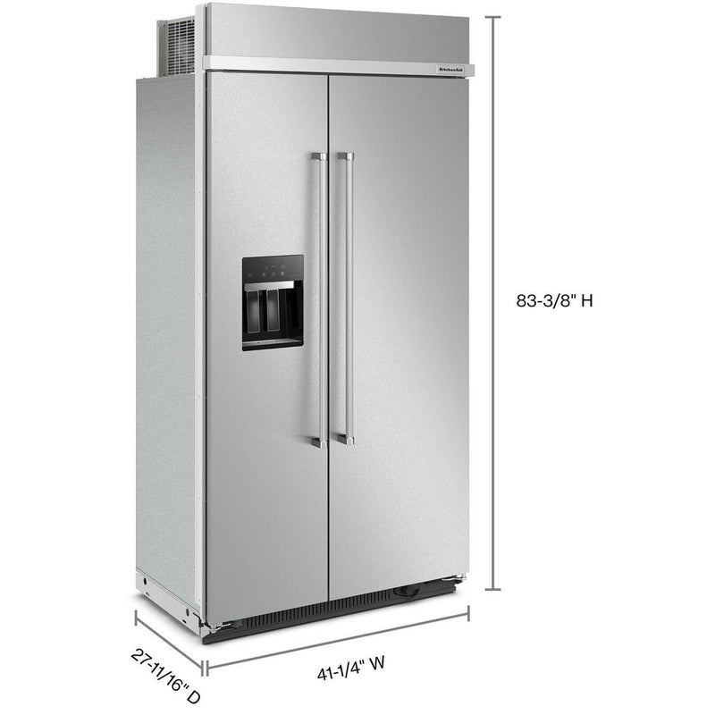 KitchenAid 42-inch, 25.1 cu. ft. Built-in Side-by-Side Refrigerator with External Water and Ice Dispensing System KBSD702MSS IMAGE 4
