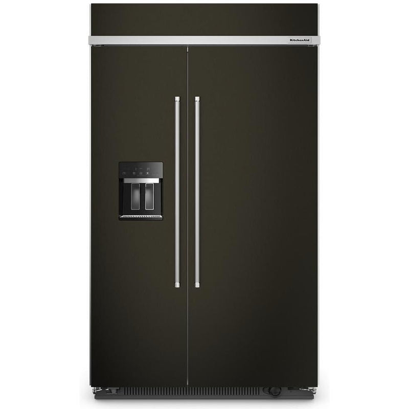 KitchenAid 48-inch, 29.4 cu. ft. Built-in Side-by-Side Refrigerator with External Water and Ice Dispensing System KBSD708MBS IMAGE 1