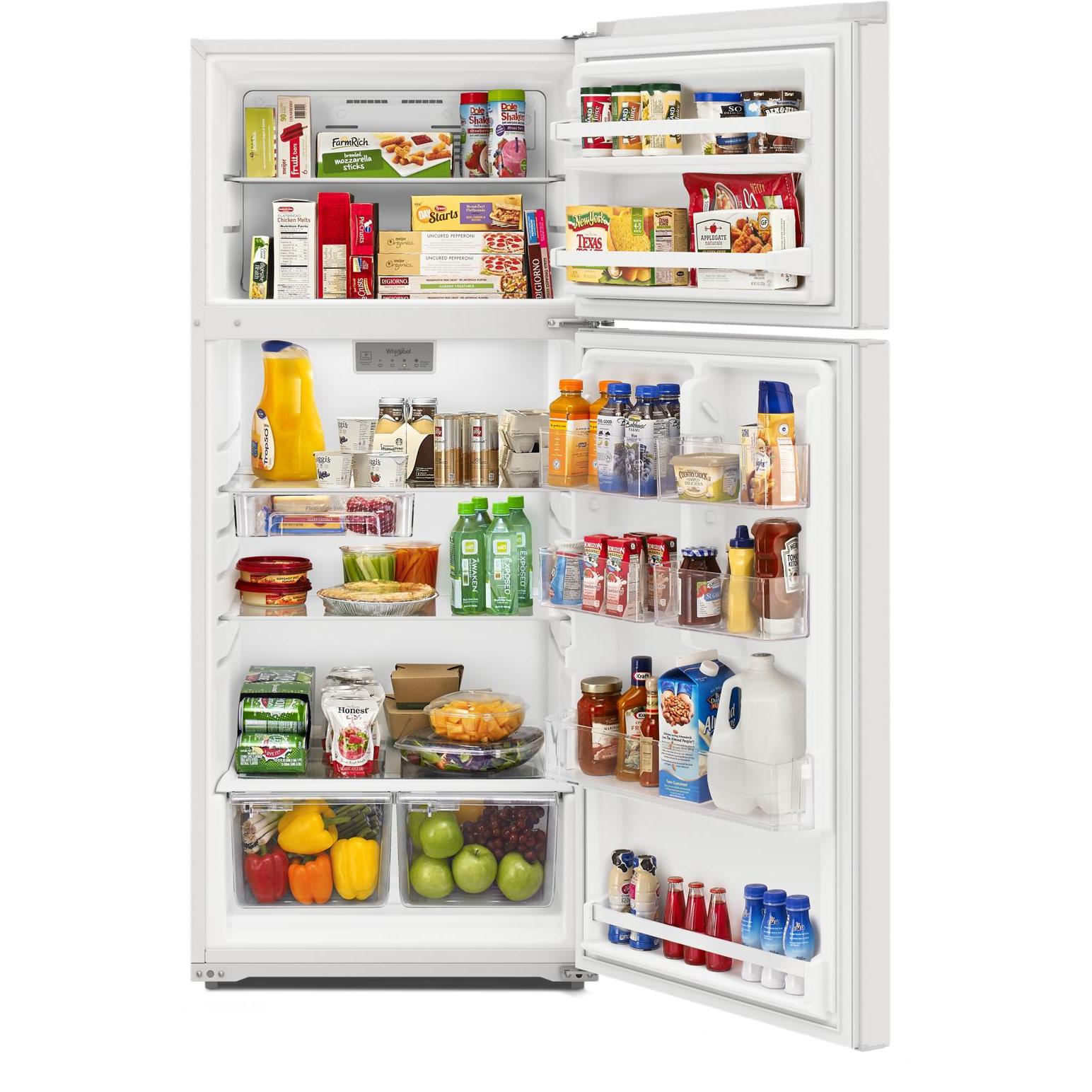  Whirlpool 28-inch, 16.6 cu. ft. Freestanding Top Freezer Refrigerator WRTX5028PW IMAGE 2