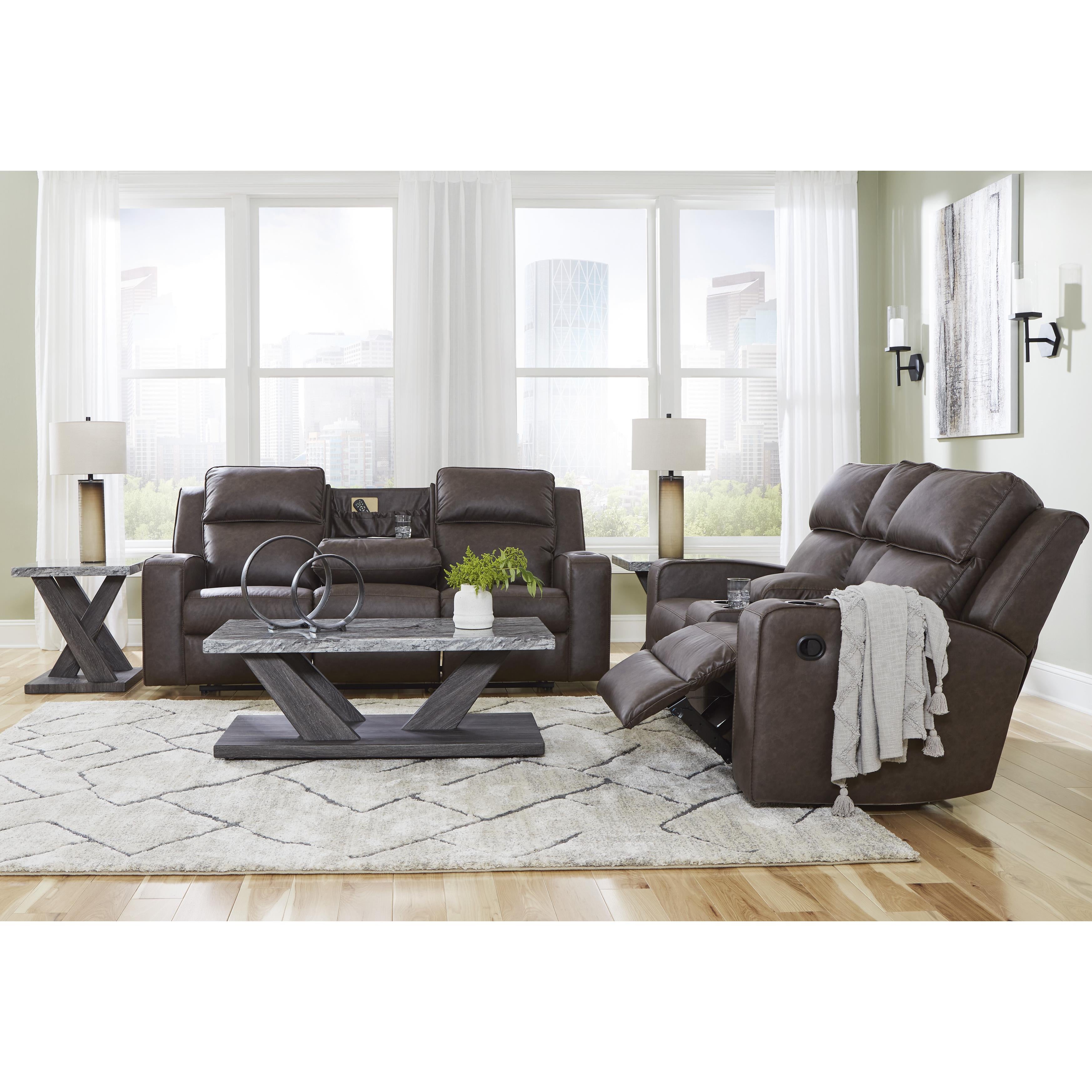 Signature Design by Ashley Lavenhorne 6330694C Double Reclining Loveseat with Console IMAGE 17
