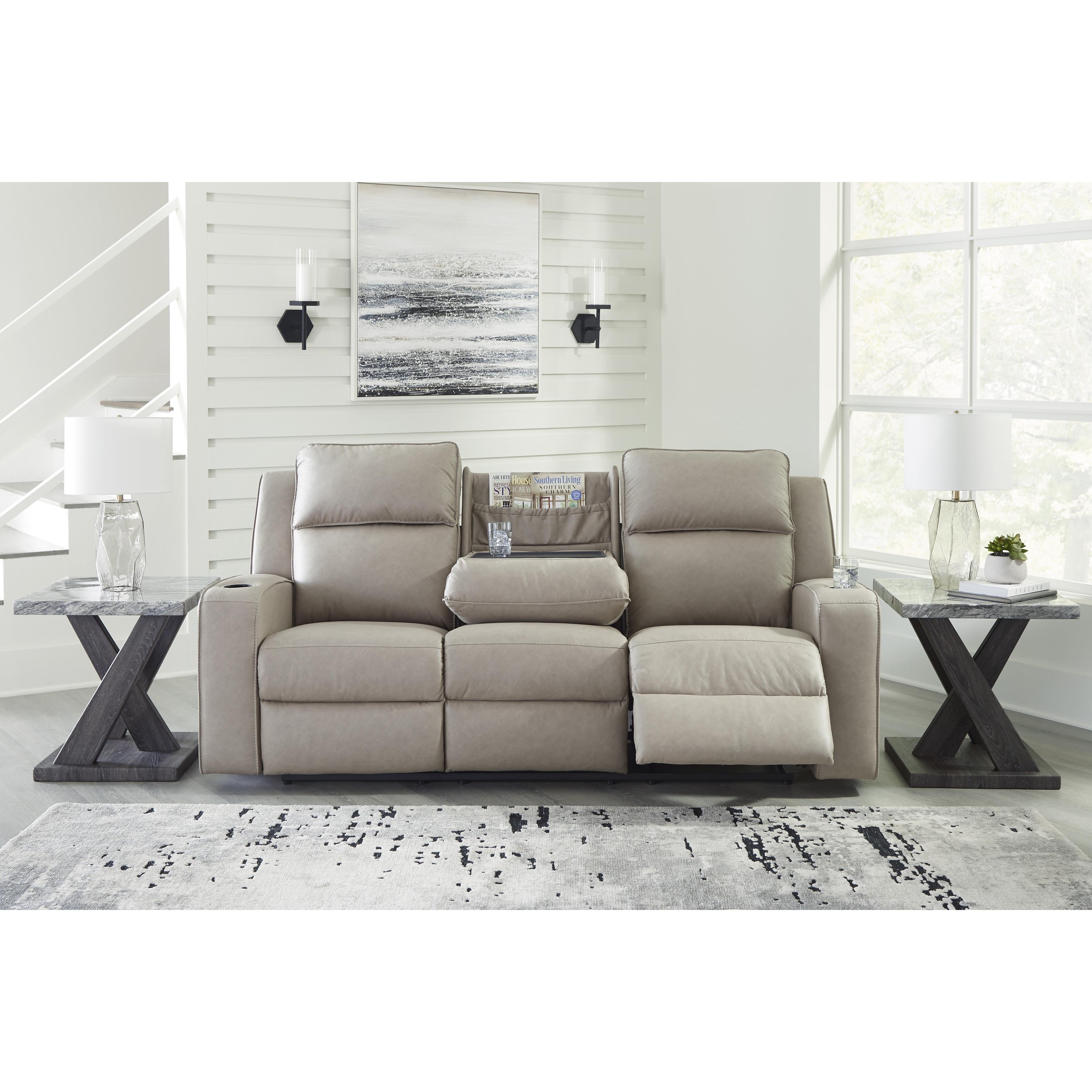 Signature Design by Ashley Lavenhorne 6330789C Reclining Sofa with Drop Down Table IMAGE 6