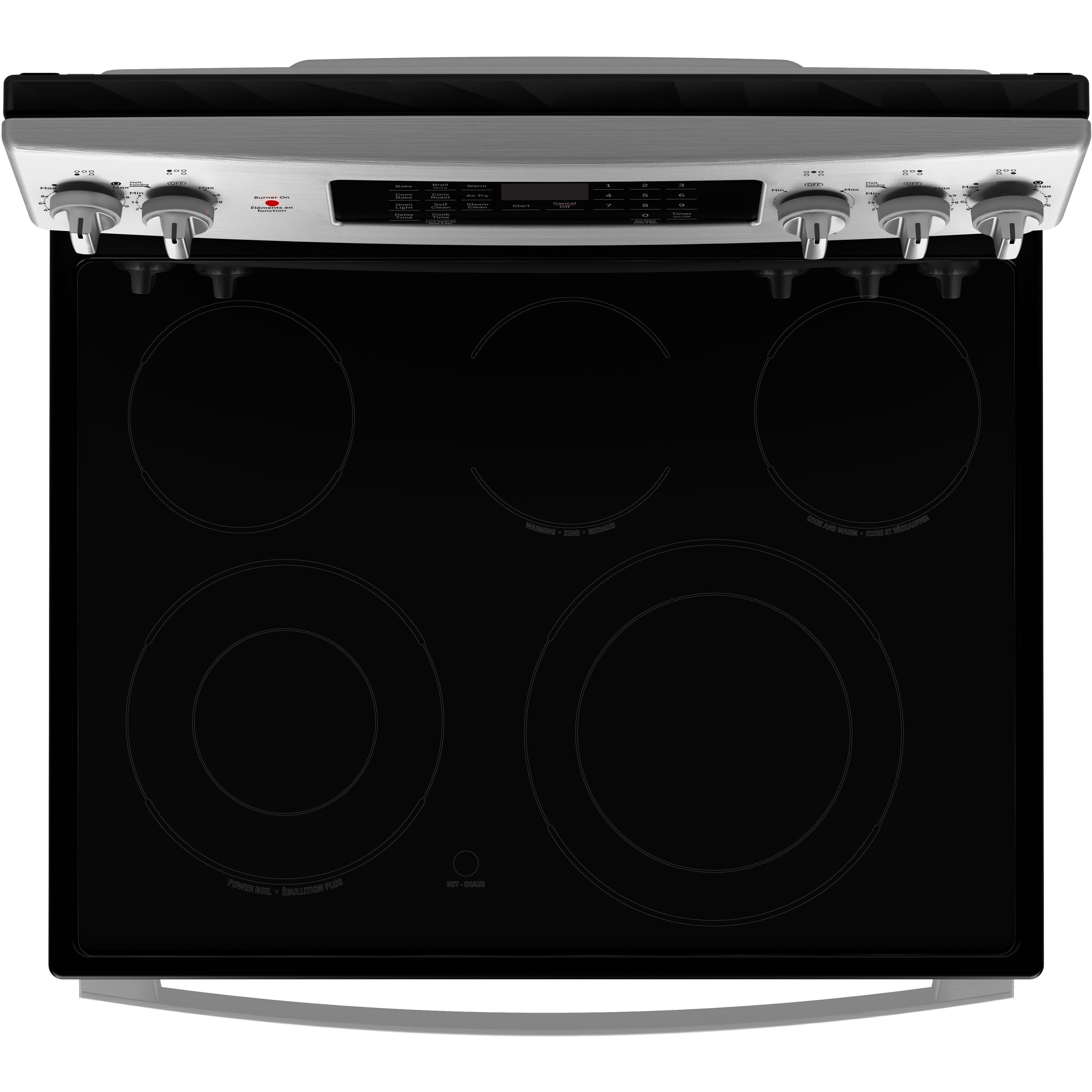GE 30-inch Freestanding Electric Range with True European Convection Technology JCB840STSS IMAGE 3