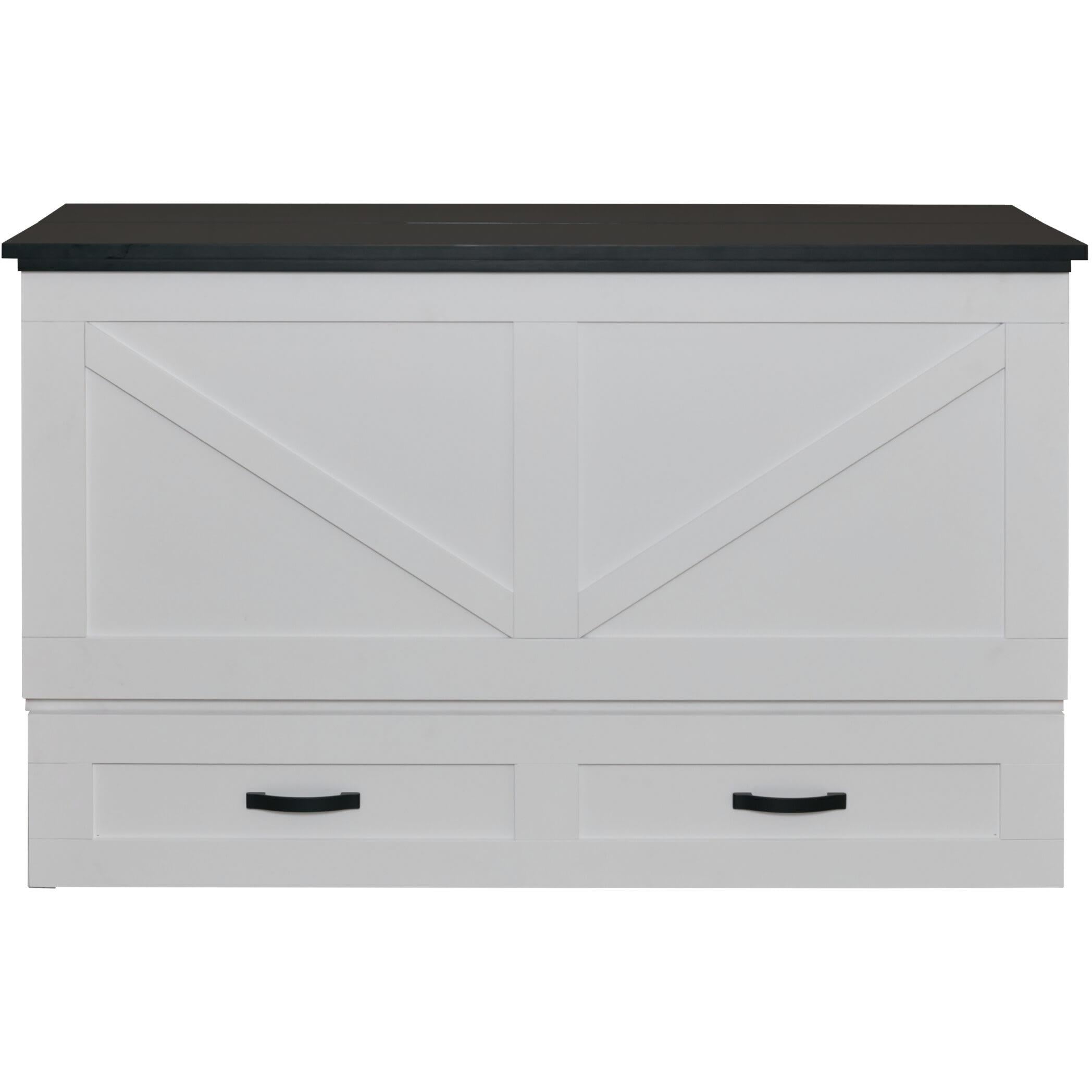  Cabinet Bed Barn Queen Cabinet Bed - White and Black IMAGE 1
