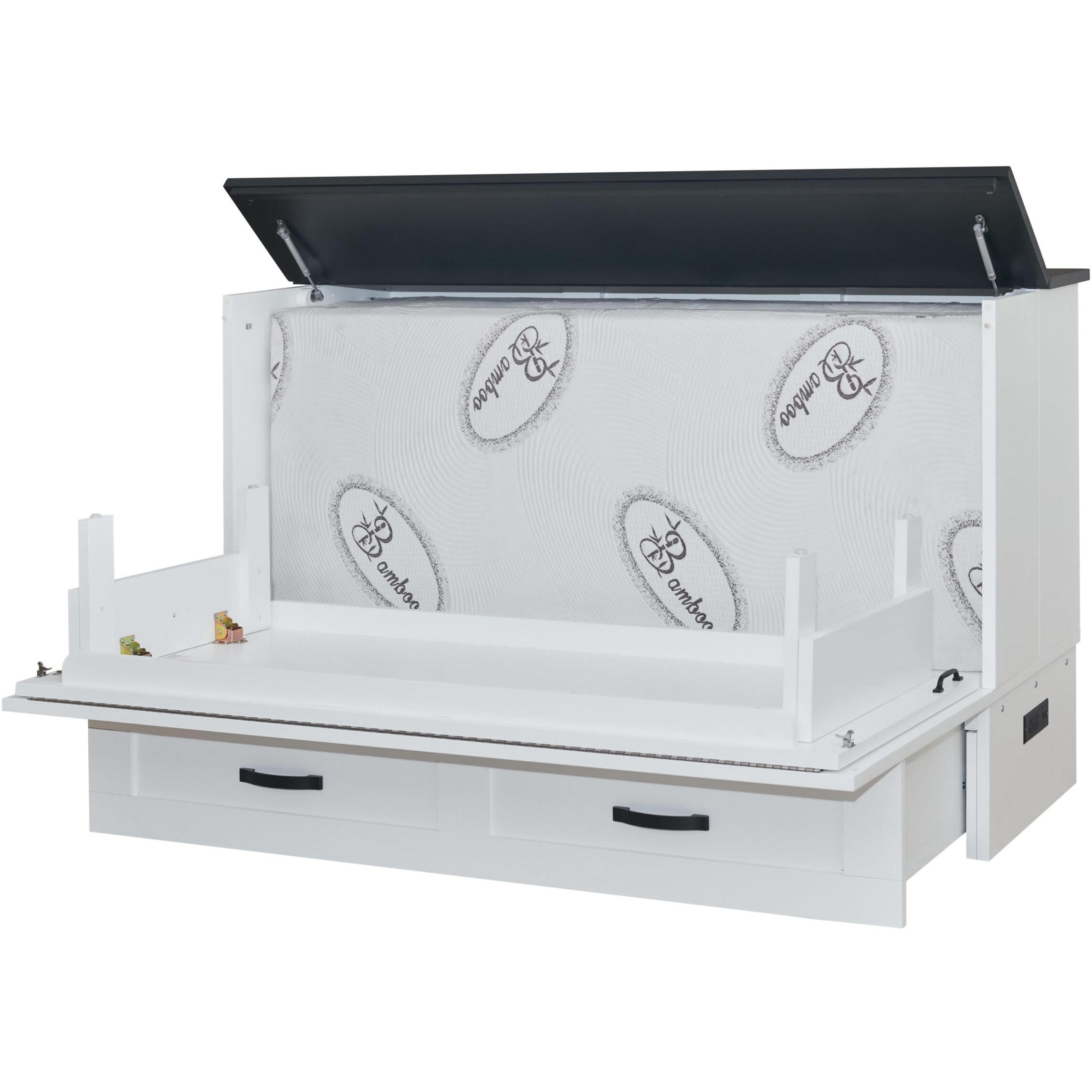  Cabinet Bed Barn Queen Cabinet Bed - White and Black IMAGE 4