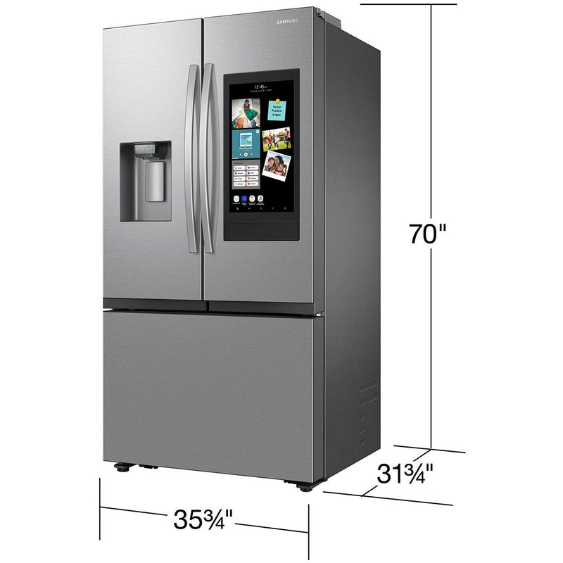 Samsung 36-inch, 25 cu. ft. Counter-Depth French 3-Door Refrigerator with Family Hub™ RF27CG5900SRAC IMAGE 9