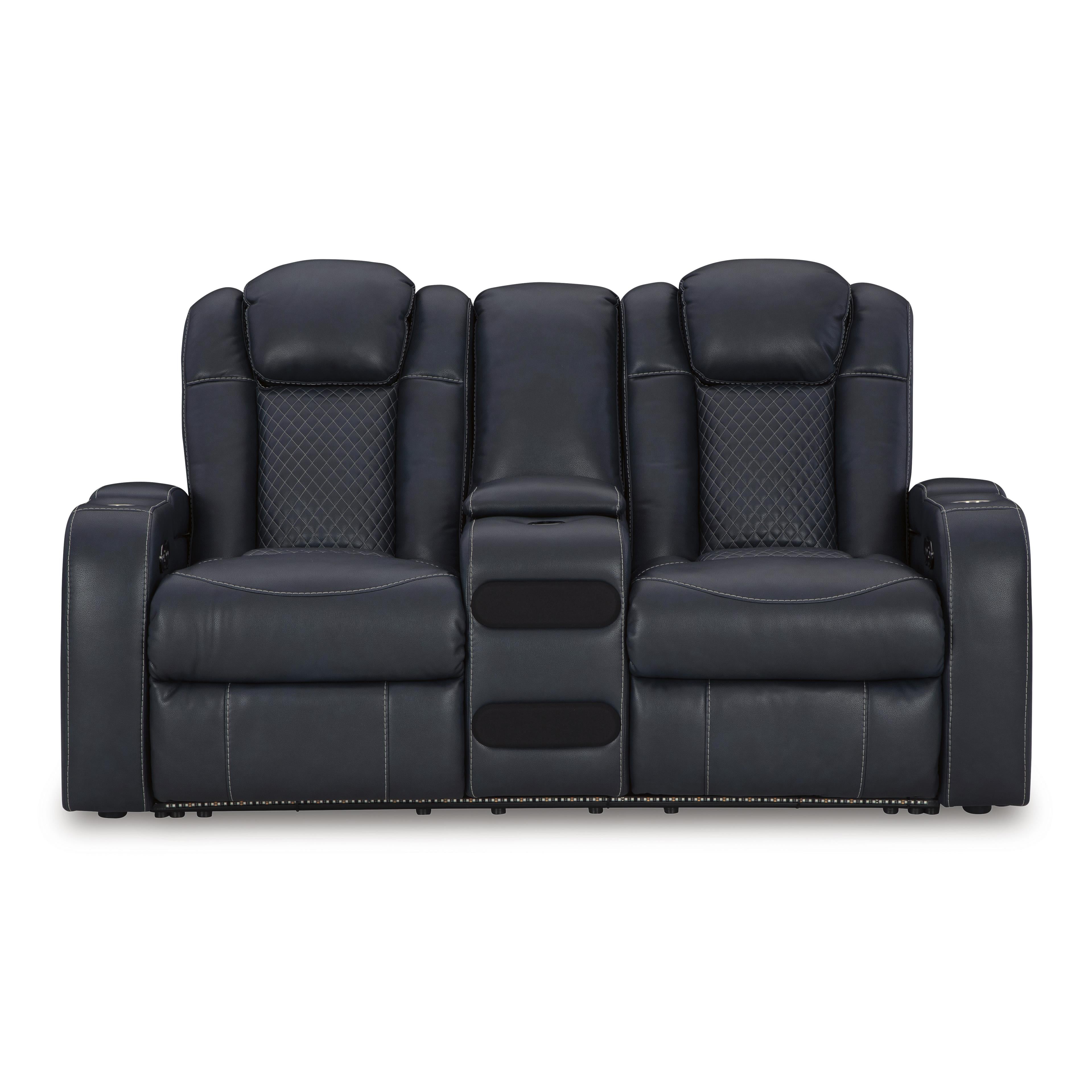  Signature Design by Ashley Fyne-Dyme 3660318 Power Reclining Loveseat with Console and Adjustable Headrest IMAGE 3