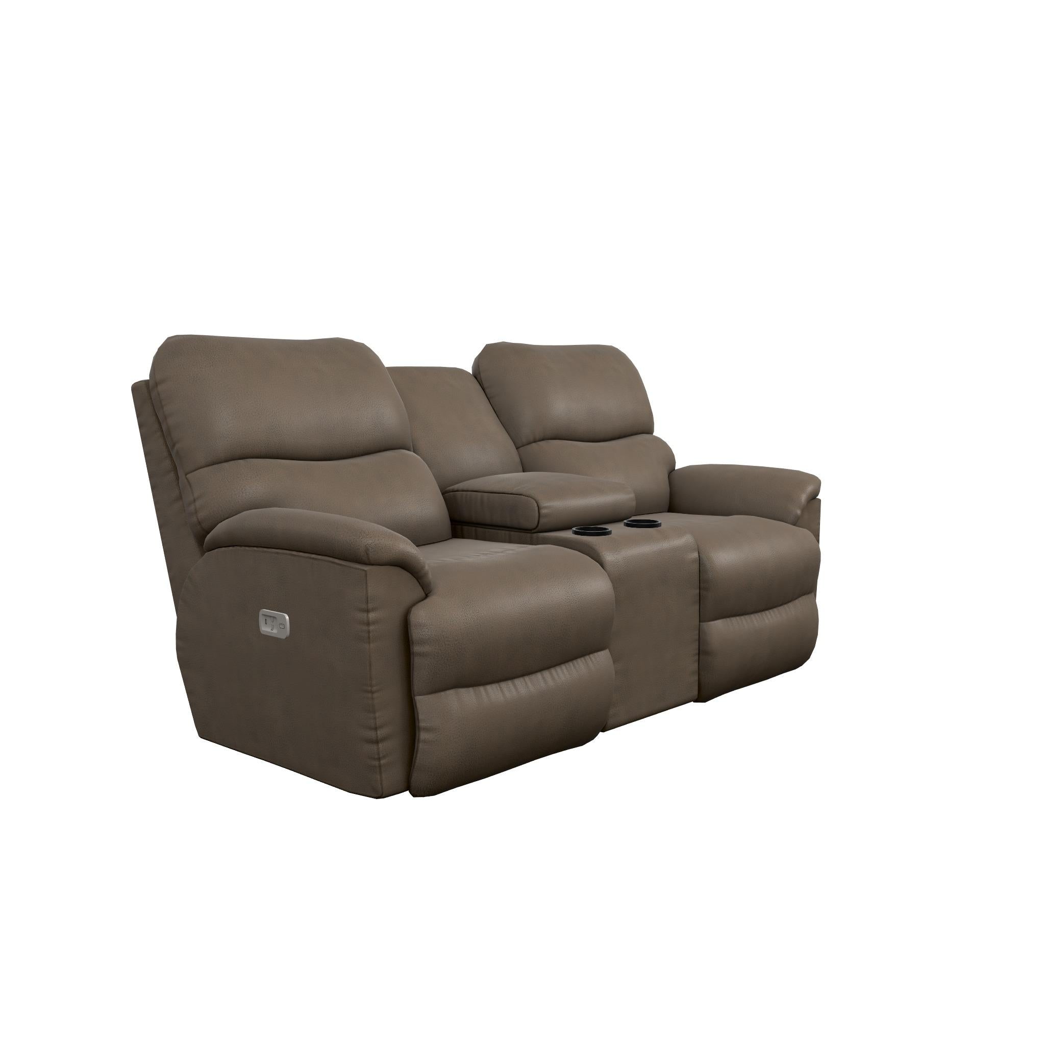  La-Z-Boy Trouper Power Reclining Loveseat w/ Headrest & Console - Mink IMAGE 1