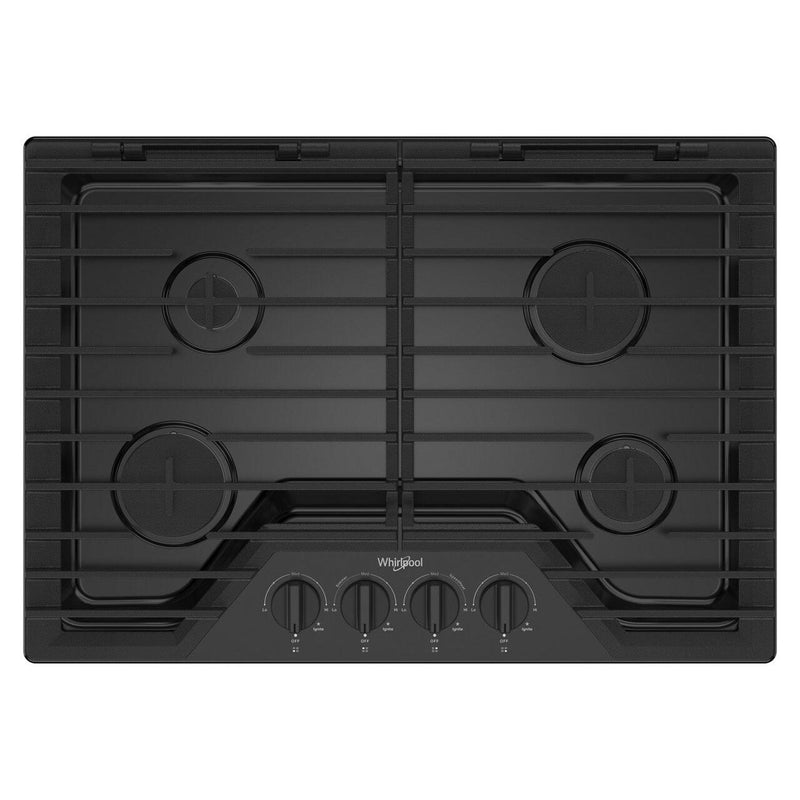 Whirlpool 30-inch Built-in Gas Cooktop with EZ-2-Lift™ Hinged Cast-Iron Grates WCGK5030PB IMAGE 1