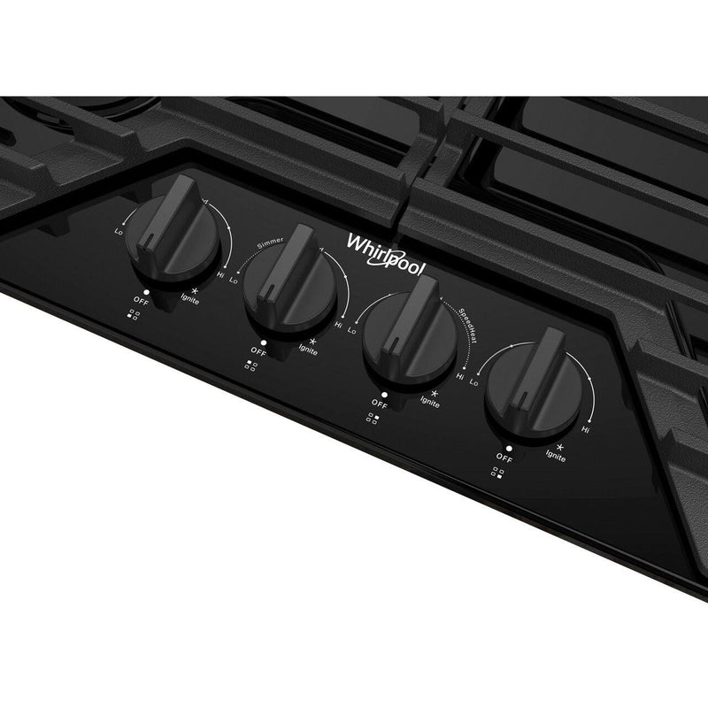 Whirlpool 30-inch Built-in Gas Cooktop with EZ-2-Lift™ Hinged Cast-Iron Grates WCGK5030PB IMAGE 6