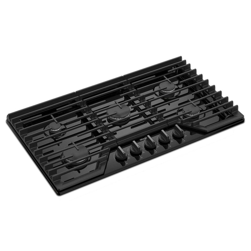 Whirlpool 36-inch Built-in Gas Cooktop with EZ-2-Lift™ Hinged Cast-Iron Grates WCGK5036PB IMAGE 3