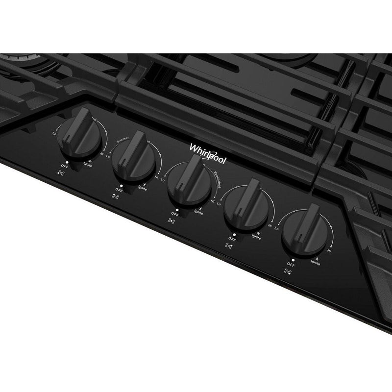 Whirlpool 36-inch Built-in Gas Cooktop with EZ-2-Lift™ Hinged Cast-Iron Grates WCGK5036PB IMAGE 4