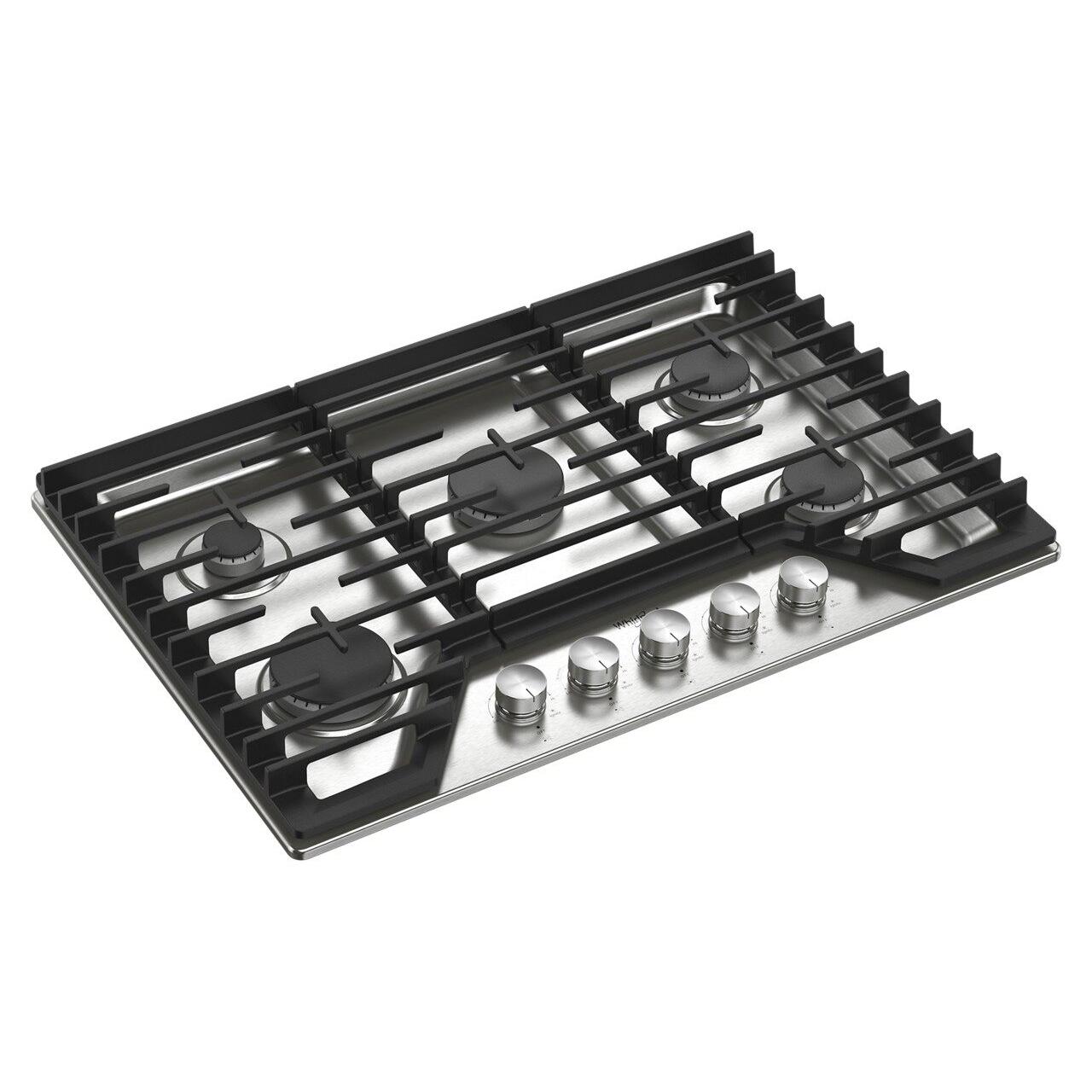  Whirlpool 30-inch Built-in Gas Cooktop with SpeedHeat™ Burner WCGK7030PS IMAGE 2