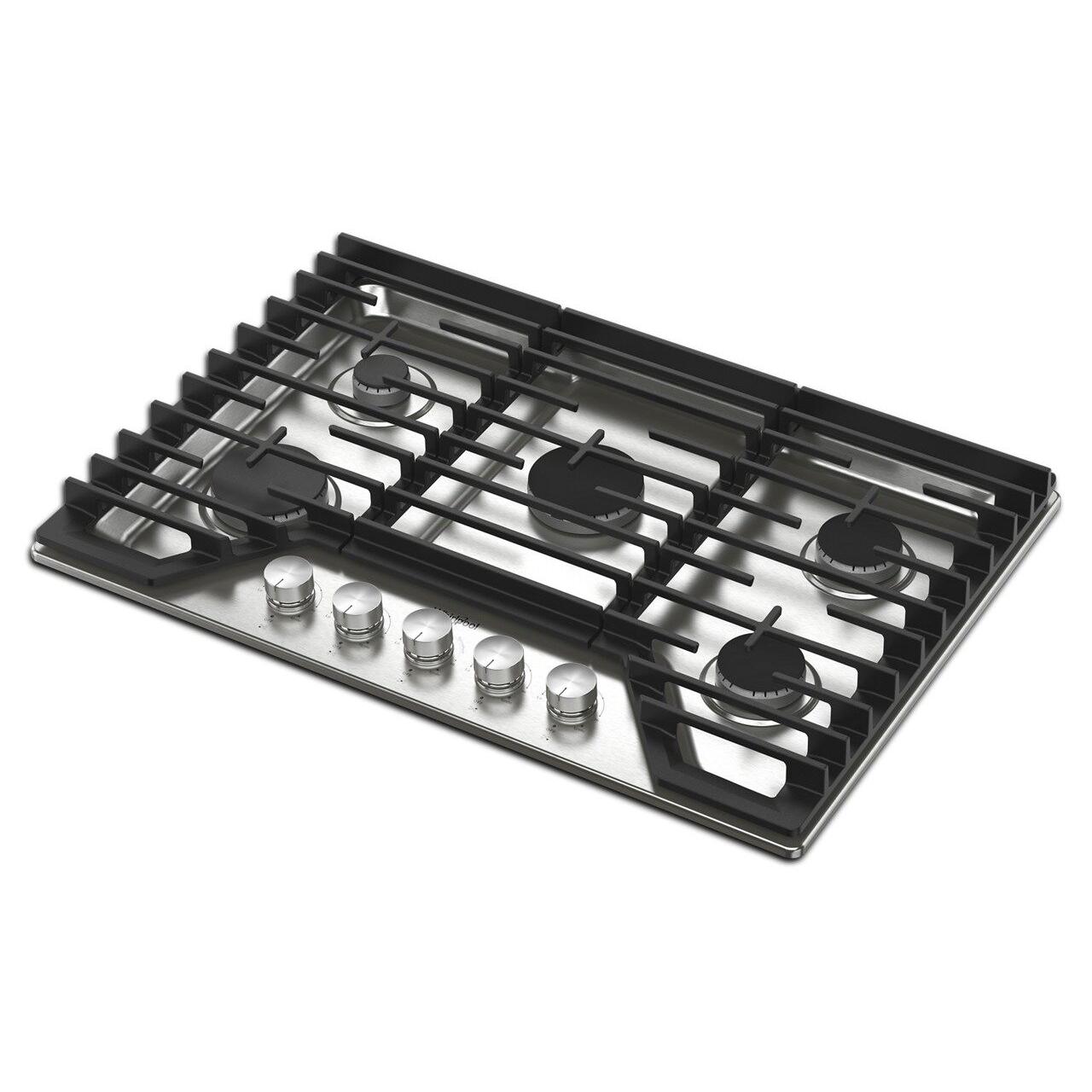  Whirlpool 30-inch Built-in Gas Cooktop with SpeedHeat™ Burner WCGK7030PS IMAGE 3