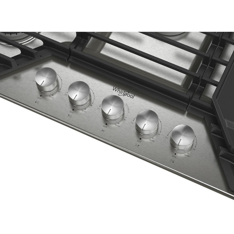 Whirlpool 30-inch Built-in Gas Cooktop with 2-in-1 Hinged Grate to Griddle WCGK7530PS IMAGE 4
