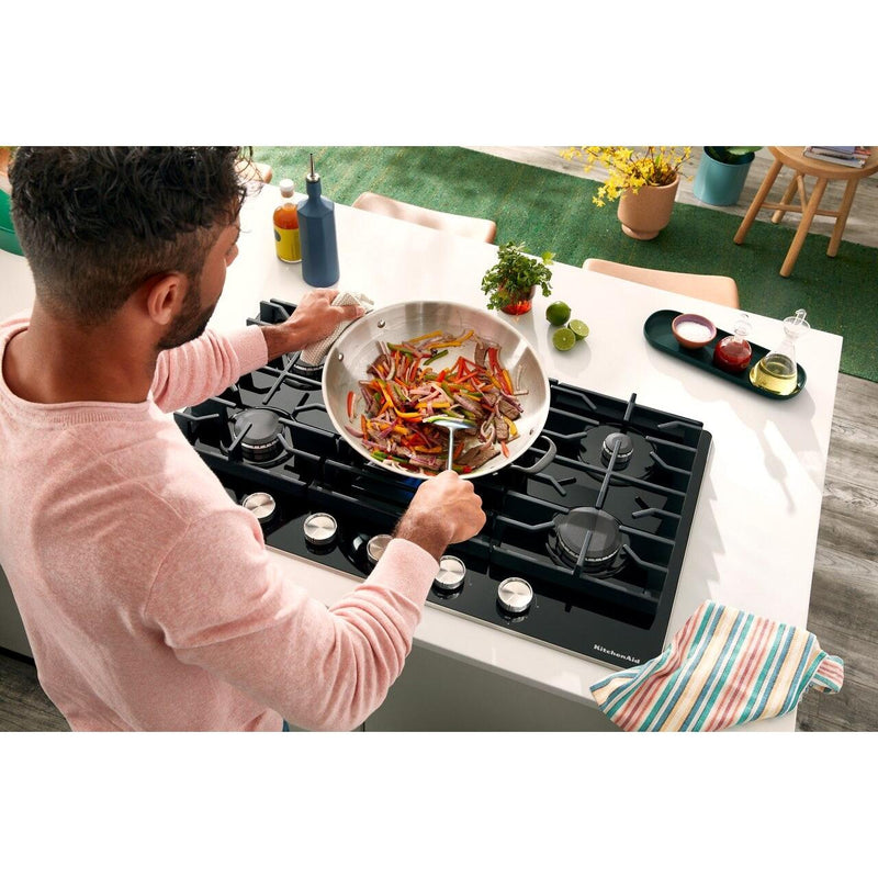 KitchenAid 36-inch Built-in Gas Cooktop with 5 Burners KCGG536PBL IMAGE 12