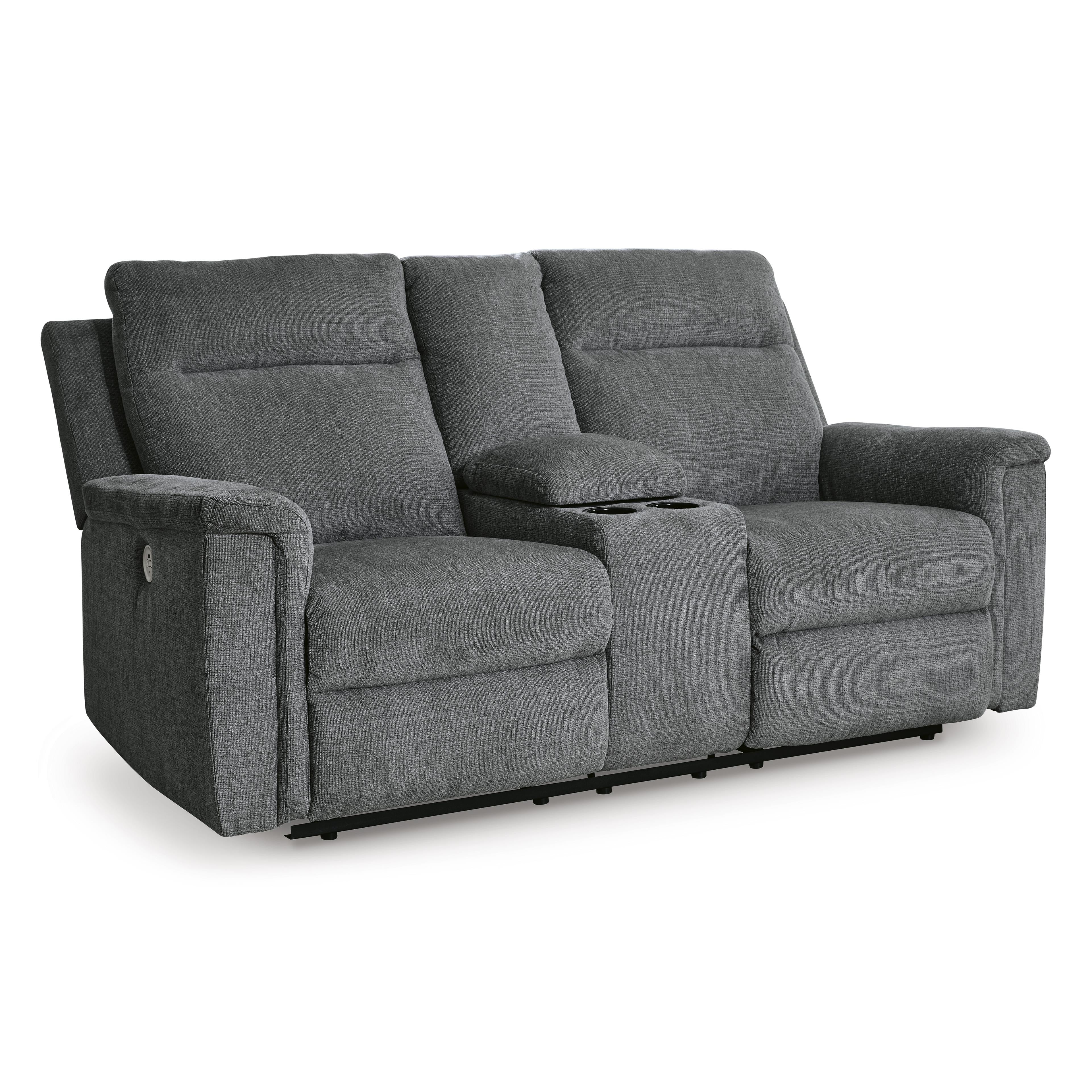 Signature Design by Ashley Barnsana 3320296C Double Reclining Power Loveseat with Console IMAGE 1
