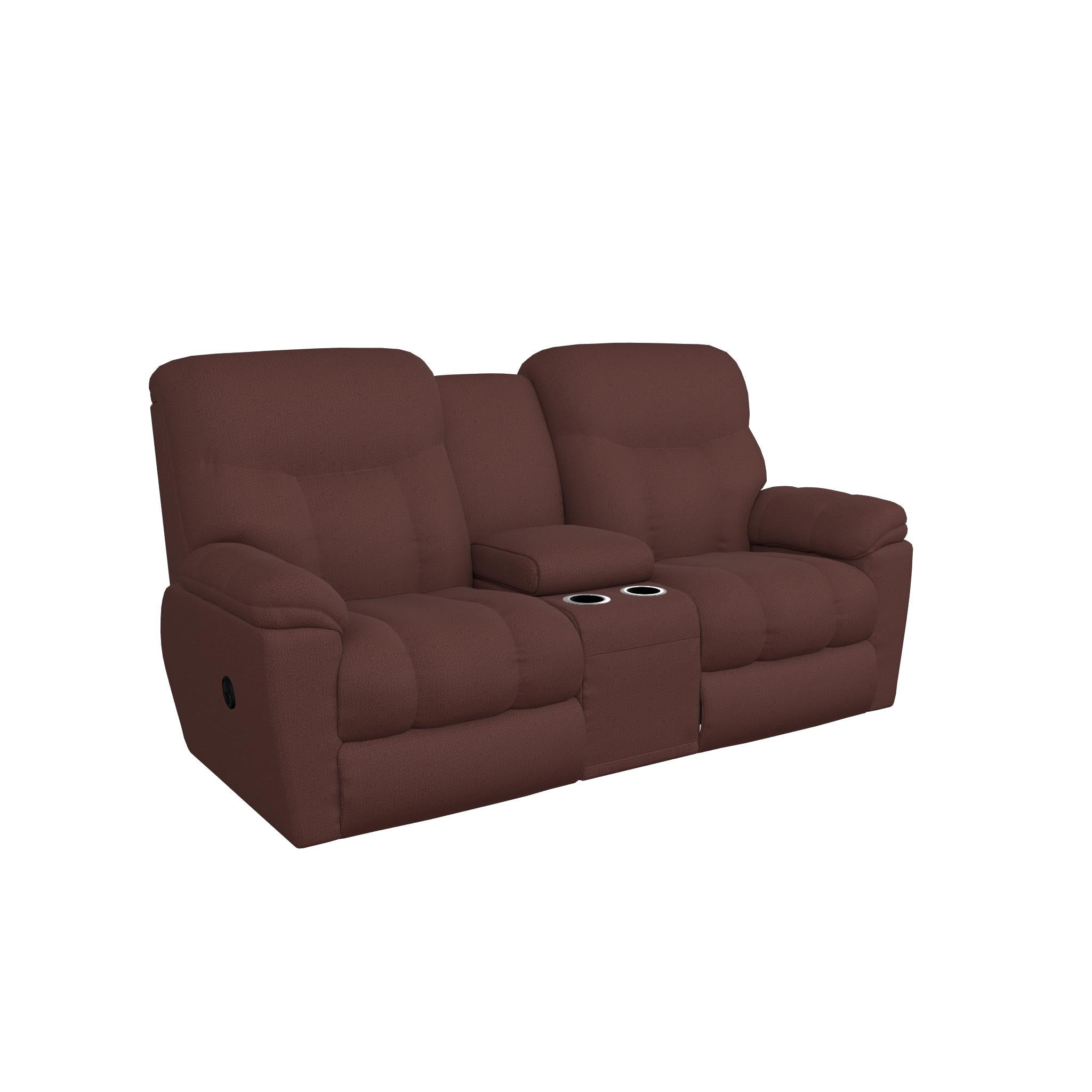  La-Z-Boy Morrison Reclining Loveseat w/ Console - Burgundy IMAGE 1