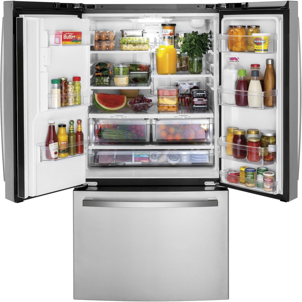  GE 36-inch, 20.6 cu.ft. Counter-Depth French 3-Door Refrigerator with Exterior Ice Maker GYE21JYMFS IMAGE 3