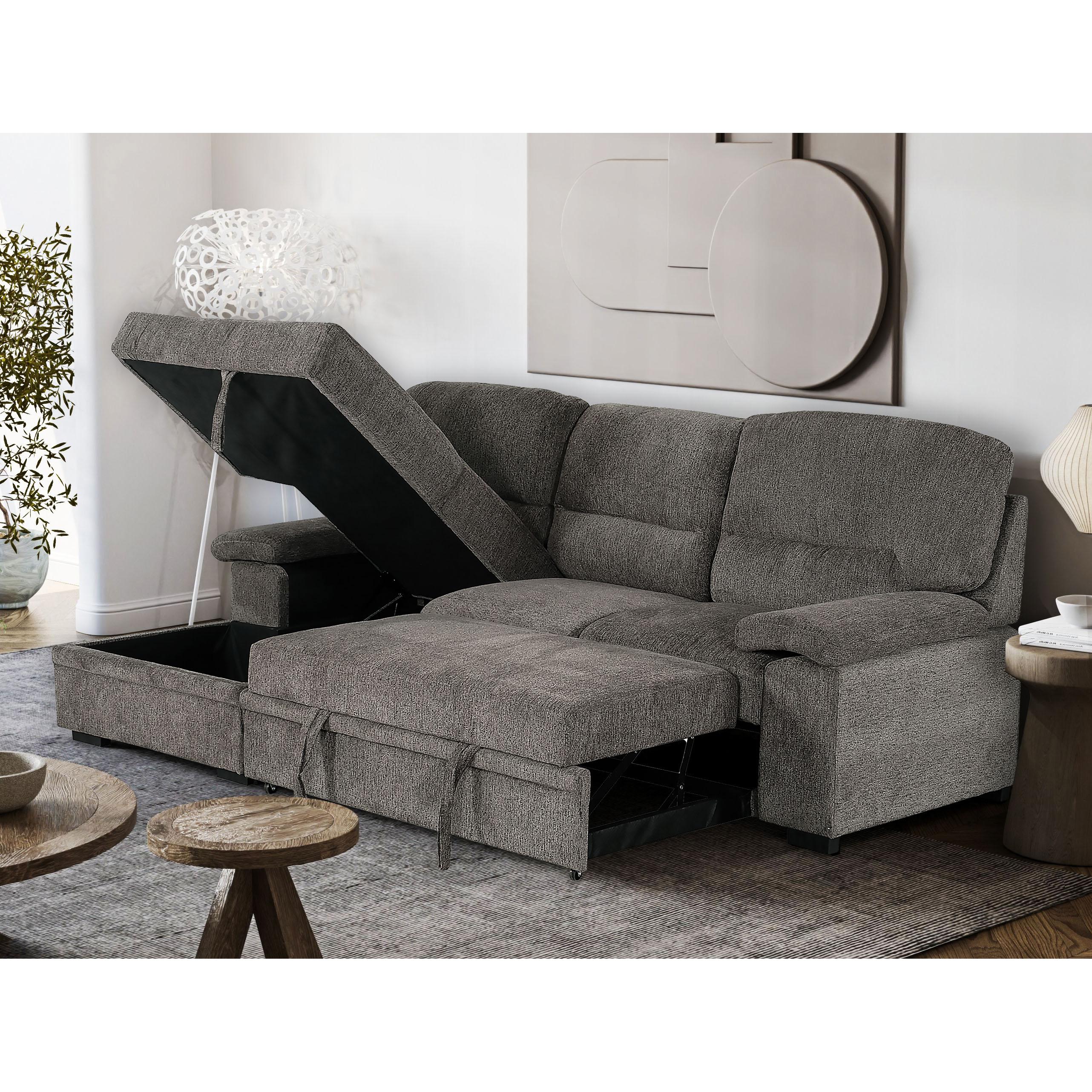  Primo International Danilo 2pc Sleeper Sectional - Knox Charcoal IMAGE 1