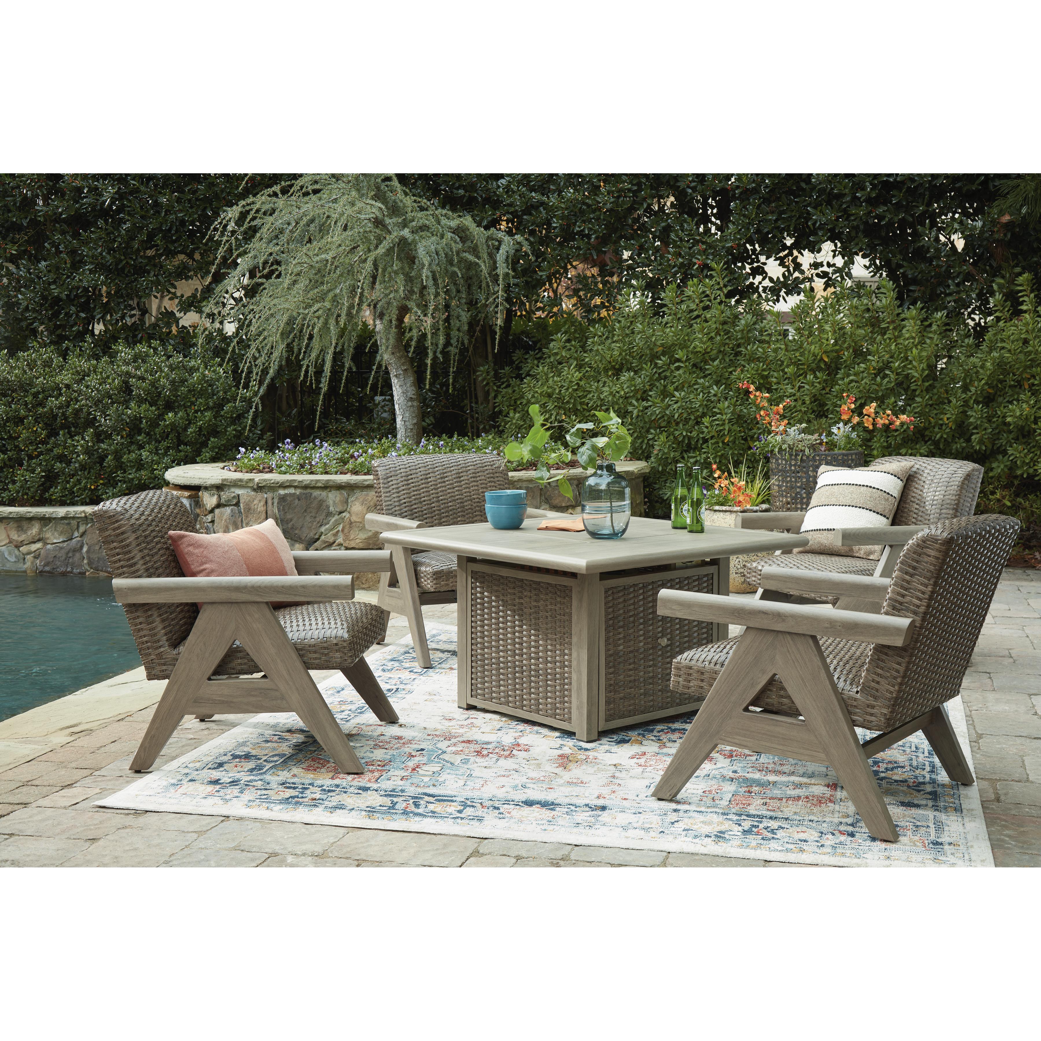 Signature Design by Ashley Cliff Trails PCP690-772 Square Fire Pit Table IMAGE 15