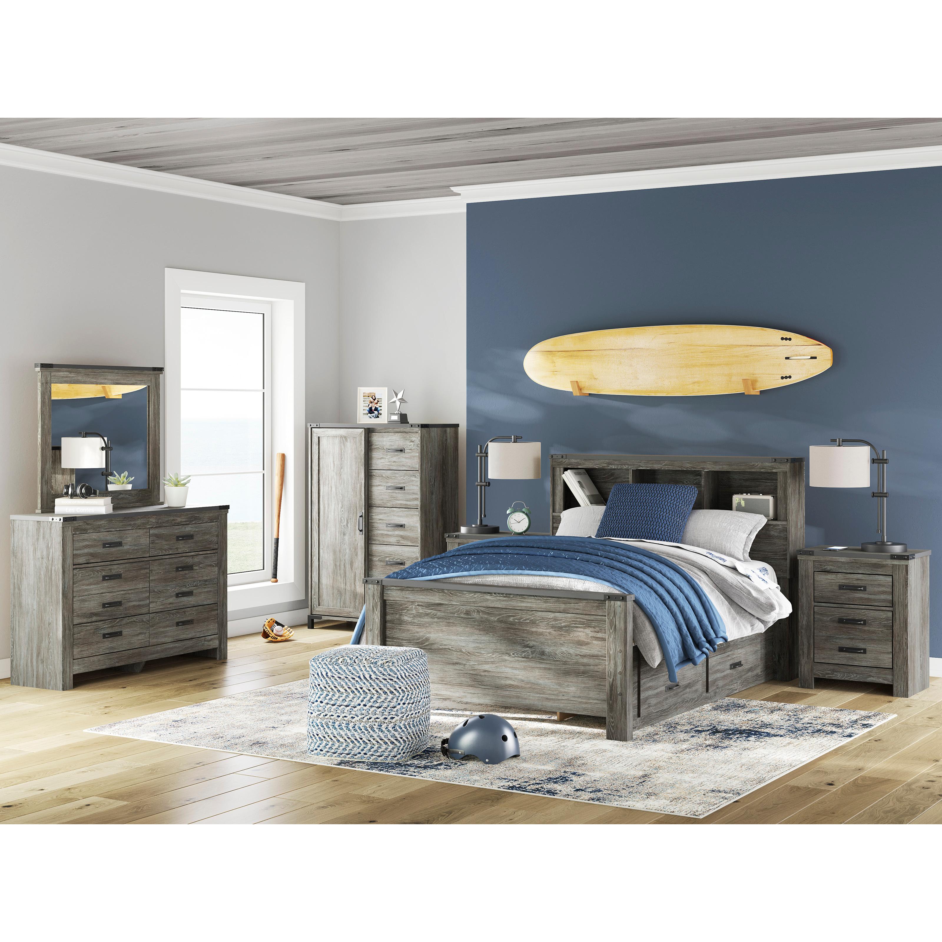 Signature Design by Ashley Frandern B4480B9 Full Bookcase Panel Bed with Storage IMAGE 7
