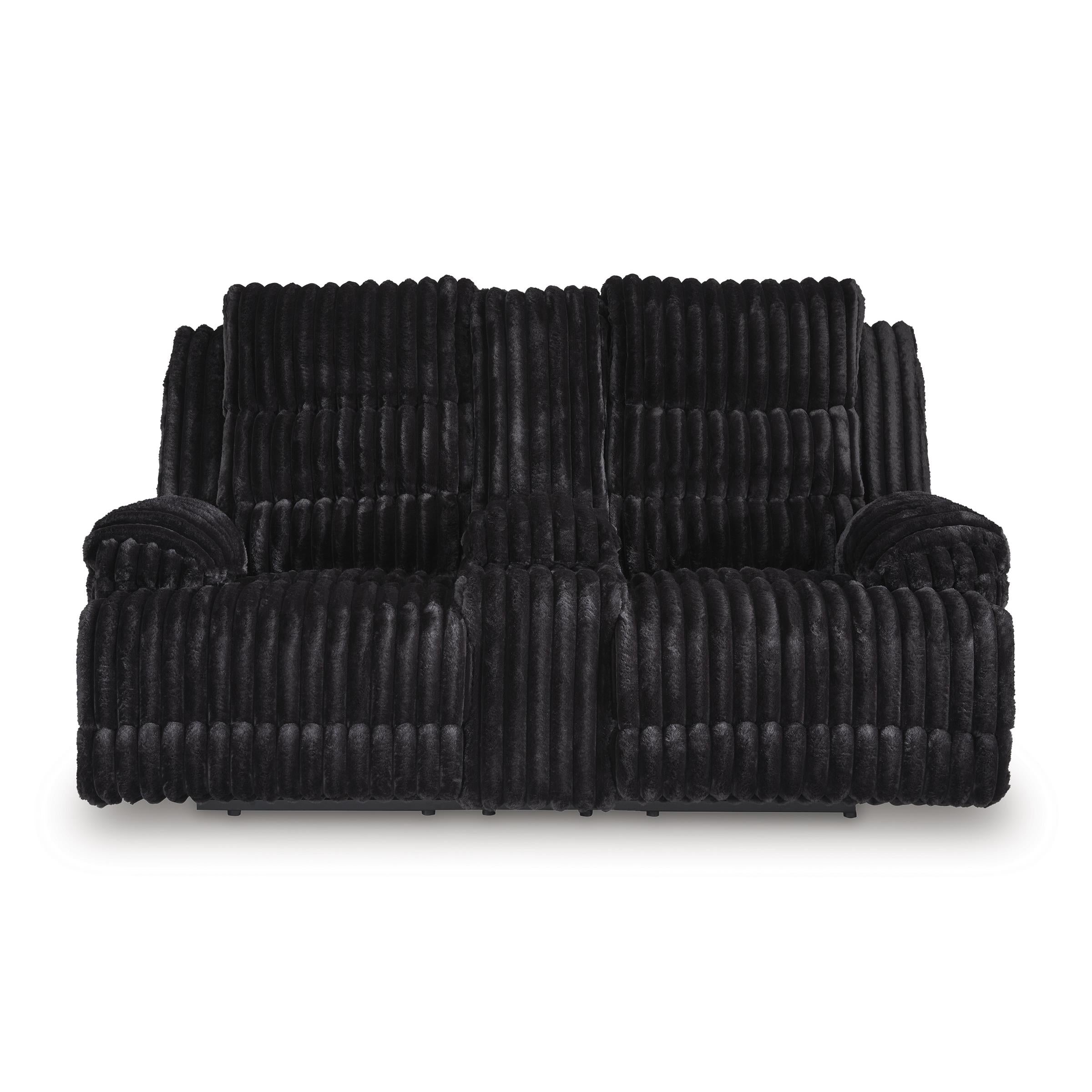  Signature Design by Ashley Rhine Falls PC4280596 Double Reclining Power Loveseat with Console IMAGE 2