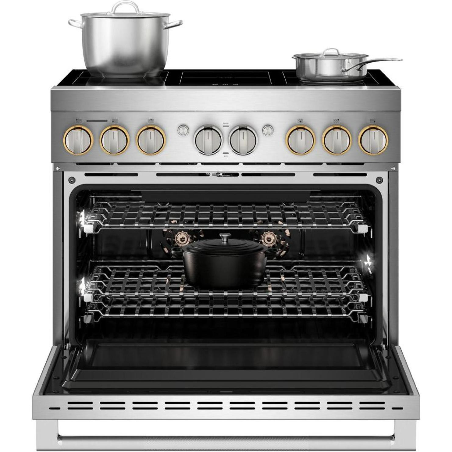  JennAir 36-inch, 5.1 cu. ft. Freestanding Induction Range with Wi-Fi JPIFC736RL IMAGE 3