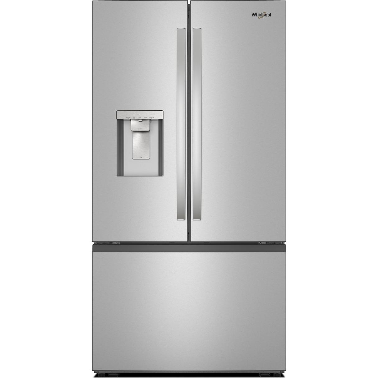  Whirlpool 36-inch, 30 cu. ft. Freestanding French 3-Door Refrigerator with External Water and Ice Dispensing System WRFF3536SZ IMAGE 1