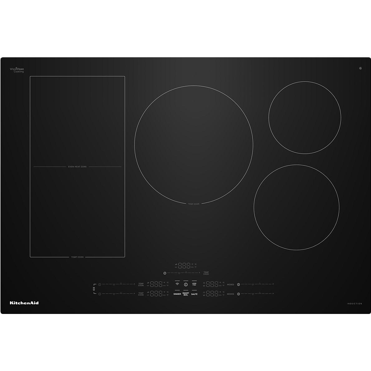 KitchenAid 30-inch Built-in Temp Cook™ Induction Cooktop with 5 Cooking Zones KCIT730SBL IMAGE 1