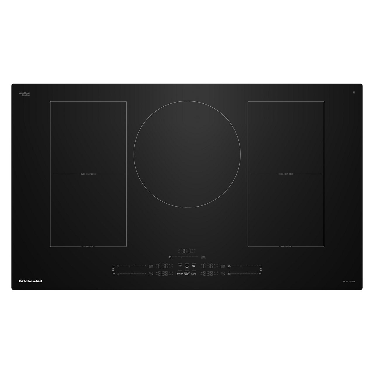 KitchenAid 36-inch Built-in Temp Cook™ Induction Cooktop with 5 Cooking Zones KCIT736SBL IMAGE 1