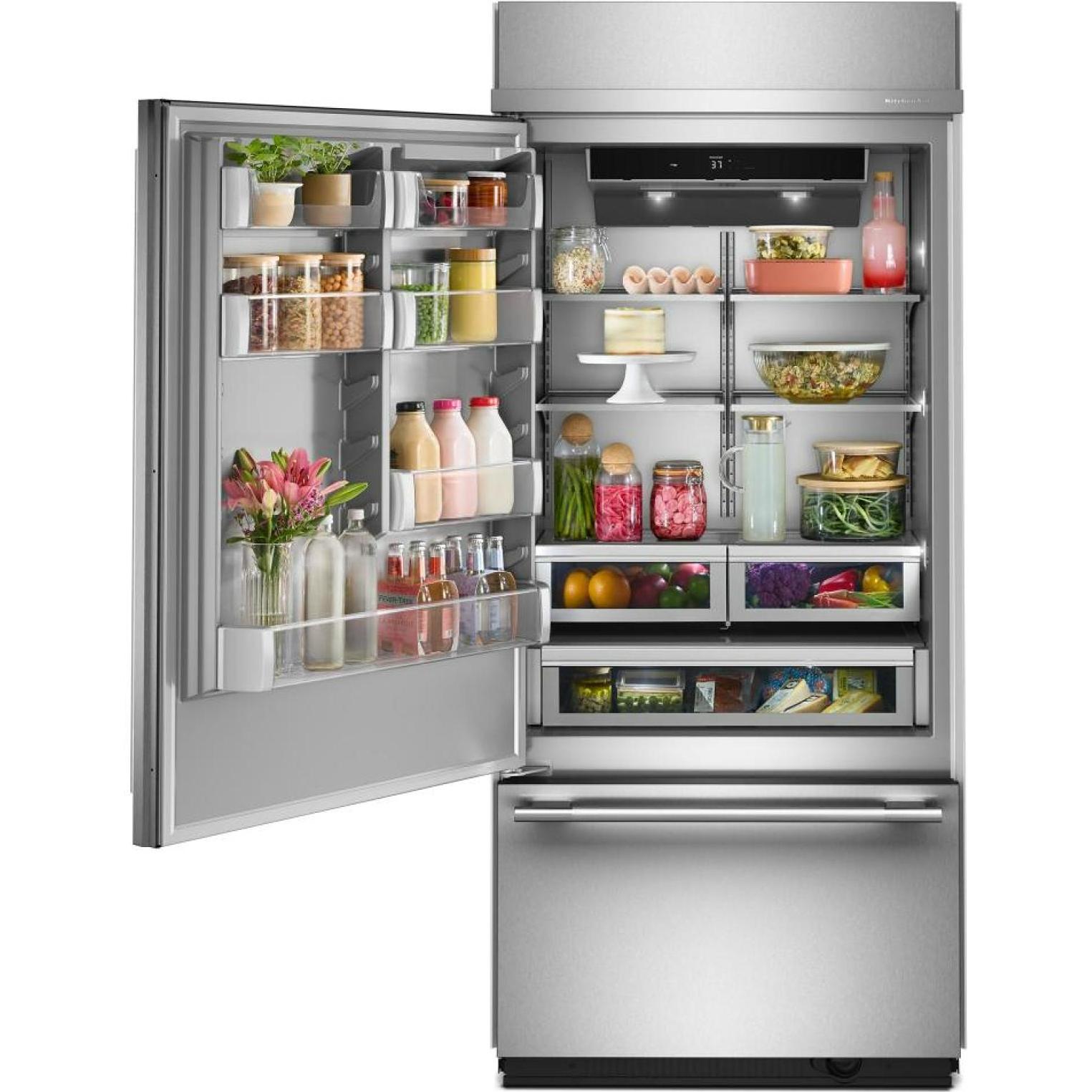  KitchenAid 36-inch, 20.8 cu. ft. Built-in Bottom Freezer Refrigerator KBBL336SPS IMAGE 3