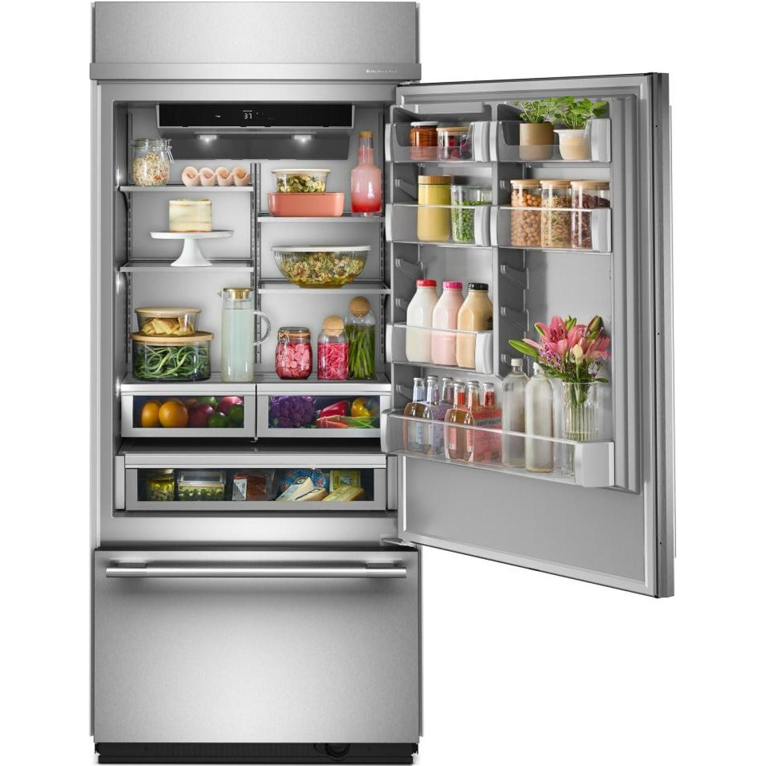  KitchenAid 36-inch, 20.8 cu. ft. Built-in Bottom Freezer Refrigerator KBBR336SPS IMAGE 3