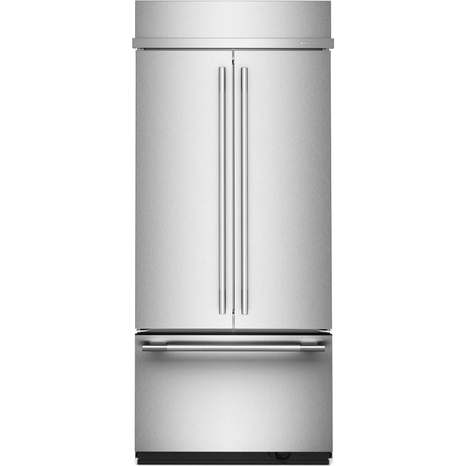  KitchenAid 36-inch, 20.8 cu. ft. Built-in French 3-Door Refrigerator KBFN536SPS IMAGE 1