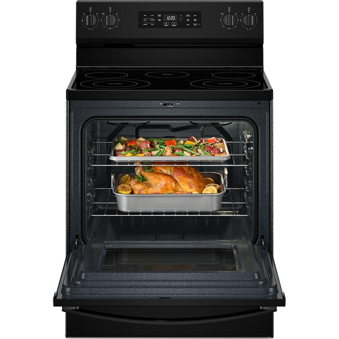  Whirlpool 30-inch Electric Range with Air Cooking Technology and Steam Clean YWFES4530SB IMAGE 3