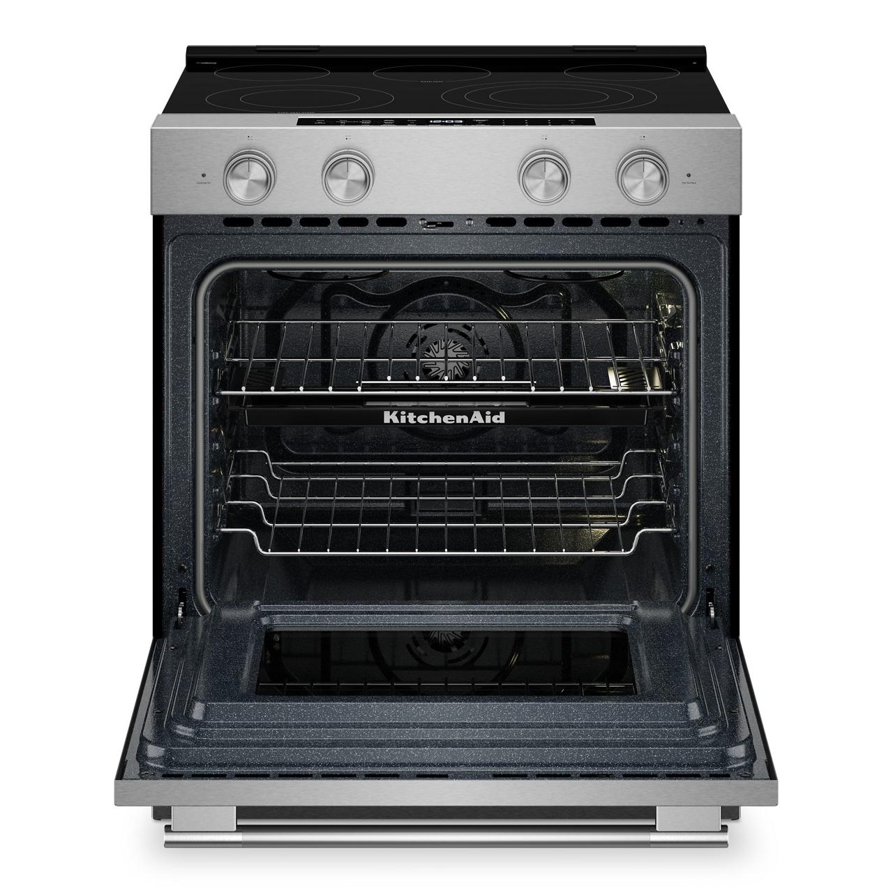 KitchenAid 30-inch Slide-in Electric Range with  Convection Cooking Modes YKSES530SPS IMAGE 3