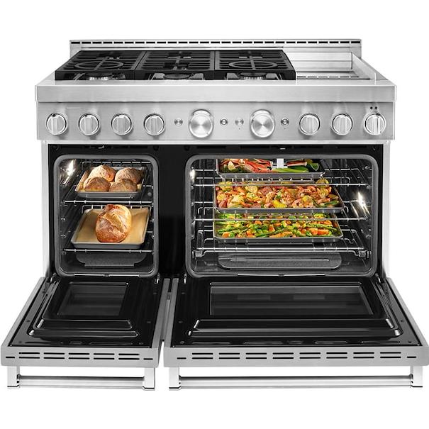  KitchenAid 48-inch Freestanding Gas Range with 6 Burners and Griddle KFGD948SSS IMAGE 2