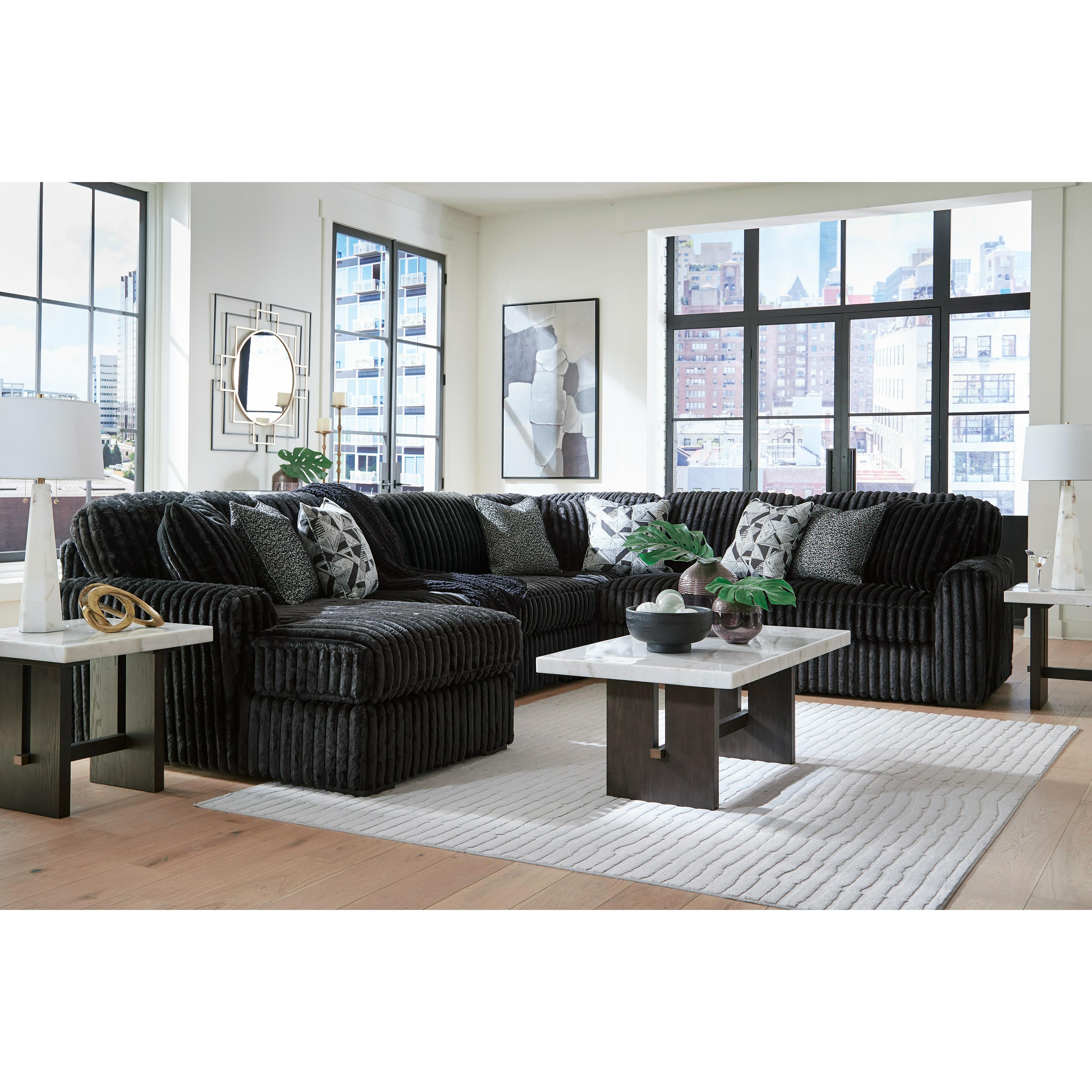  Signature Design by Ashley Midnight-Madness 98103S23 6 pc Sectional with Chaise IMAGE 3