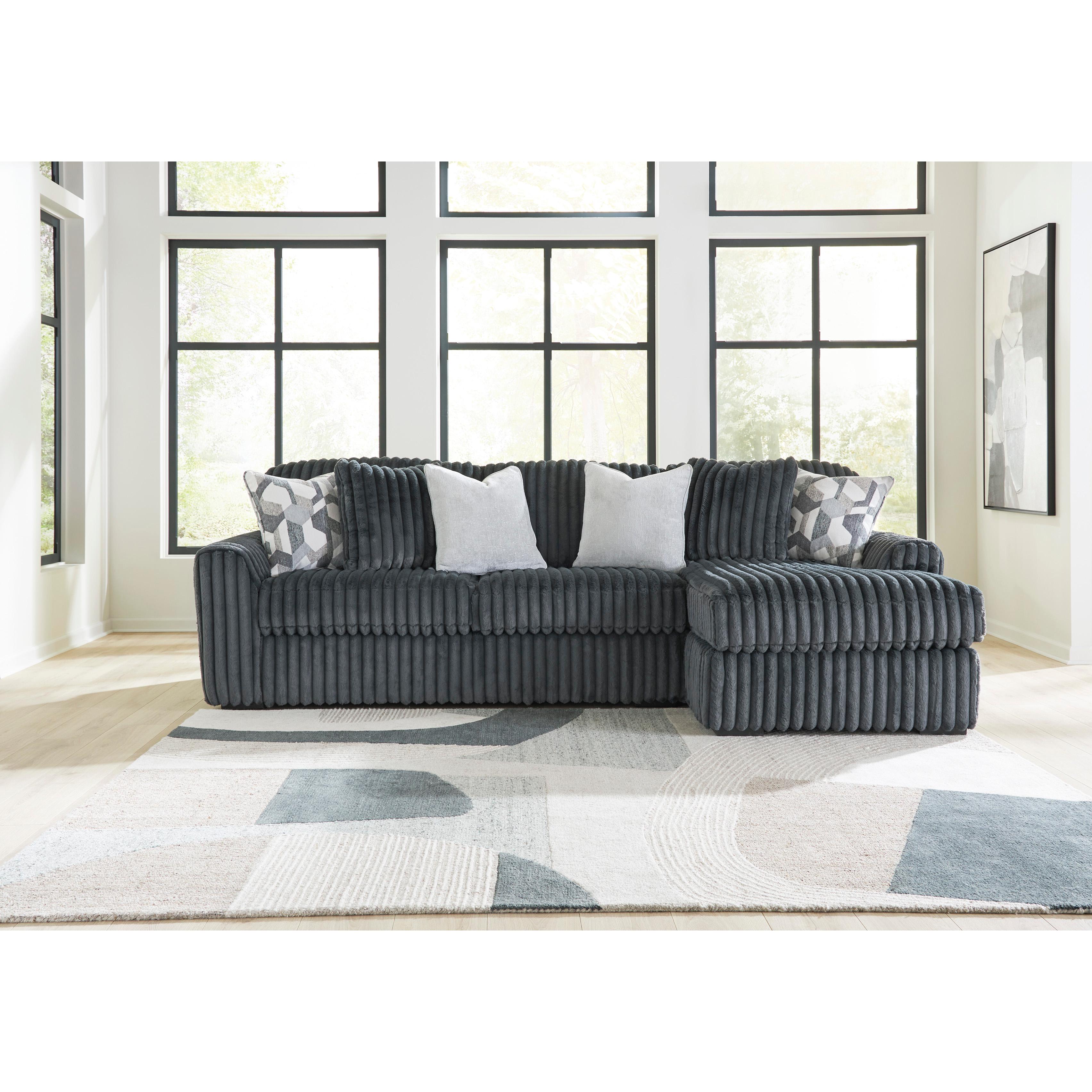  Signature Design by Ashley Midnight-Madness 98105S3 2 pc Sectional Sofa Chaise IMAGE 1