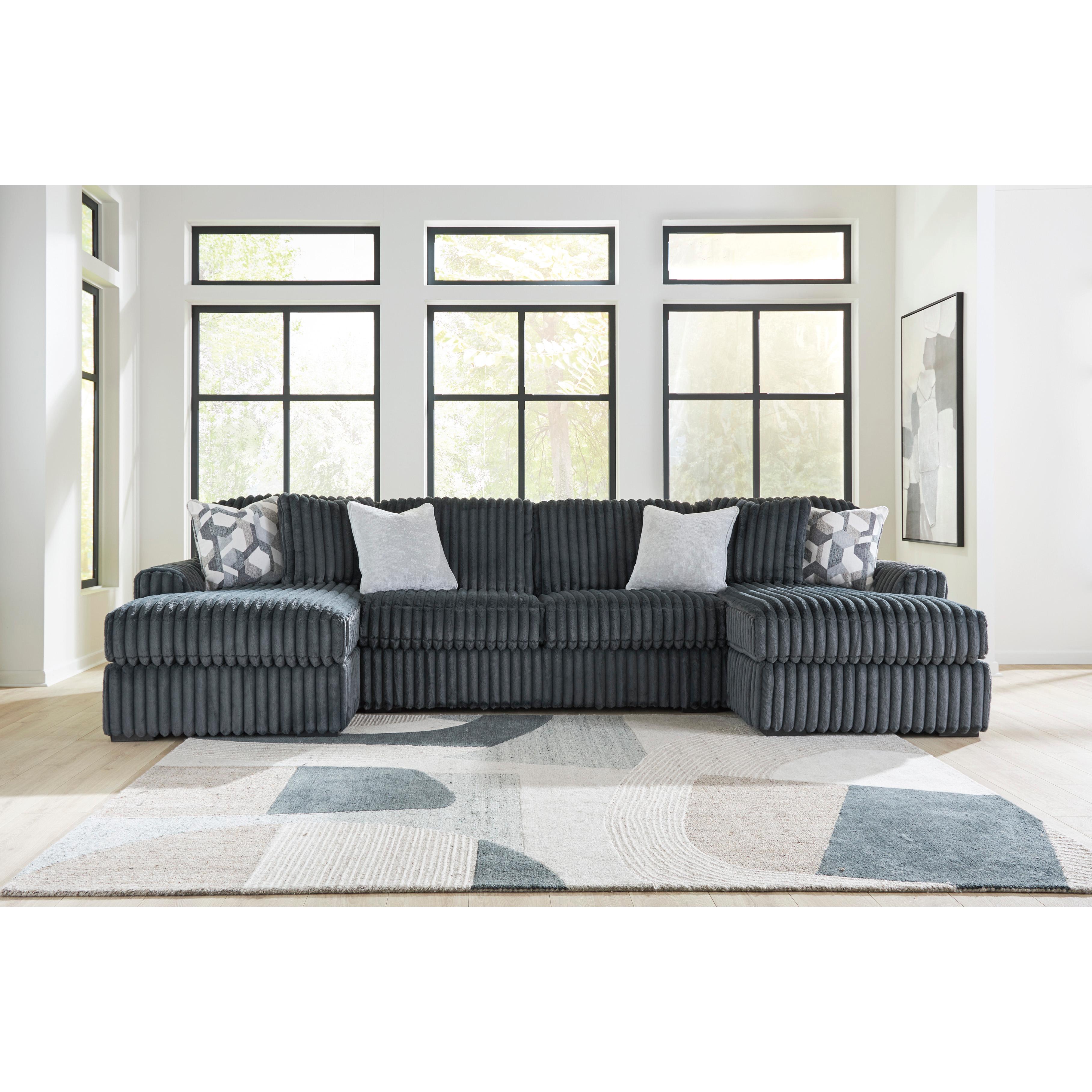  Signature Design by Ashley Midnight-Madness 98105S7 3 pc Double Chaise Sectional IMAGE 1